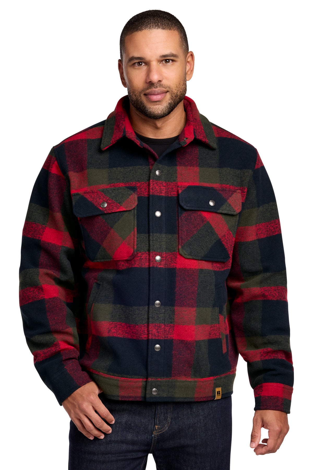 Custom logo Russell Outdoors™ Basin Jacket RU550 in Red Plaid