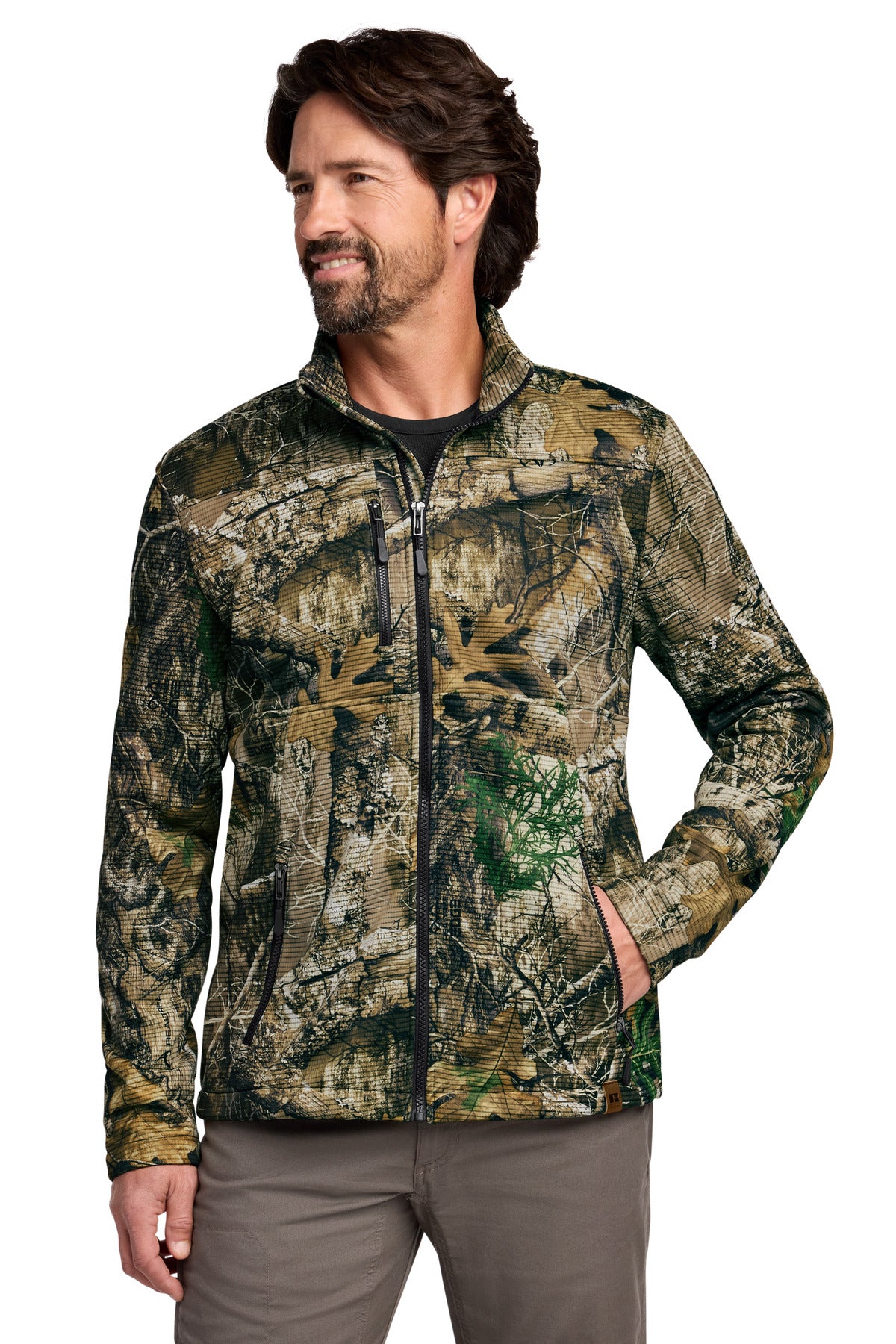 Custom logo Russell Outdoors™ Realtree® Atlas Soft Shell RU600 in Realtree Edge