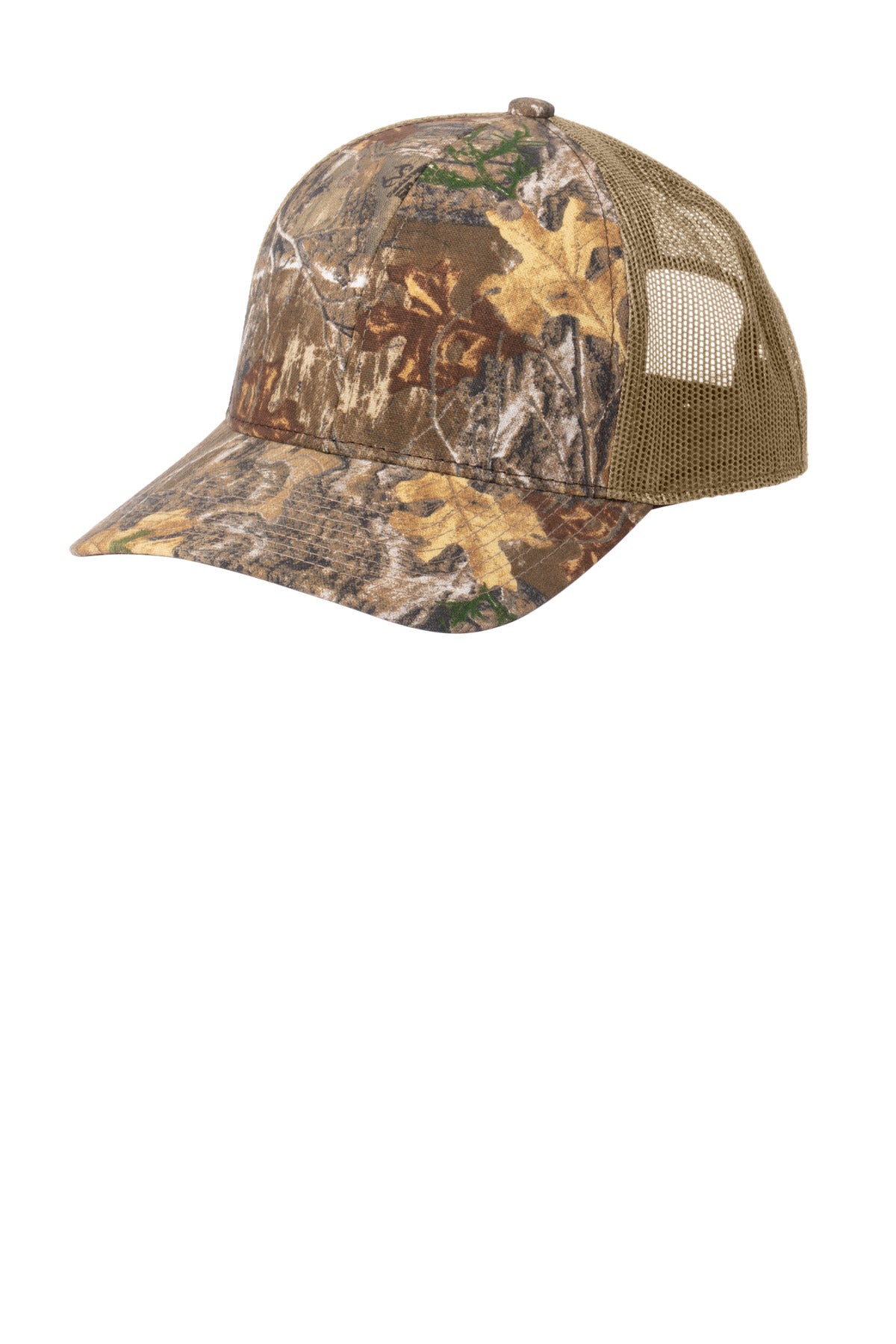 Custom logo Russell Outdoors™ Camo Snapback Trucker Cap RU900 in Realtree Edge/ Coyote Brown