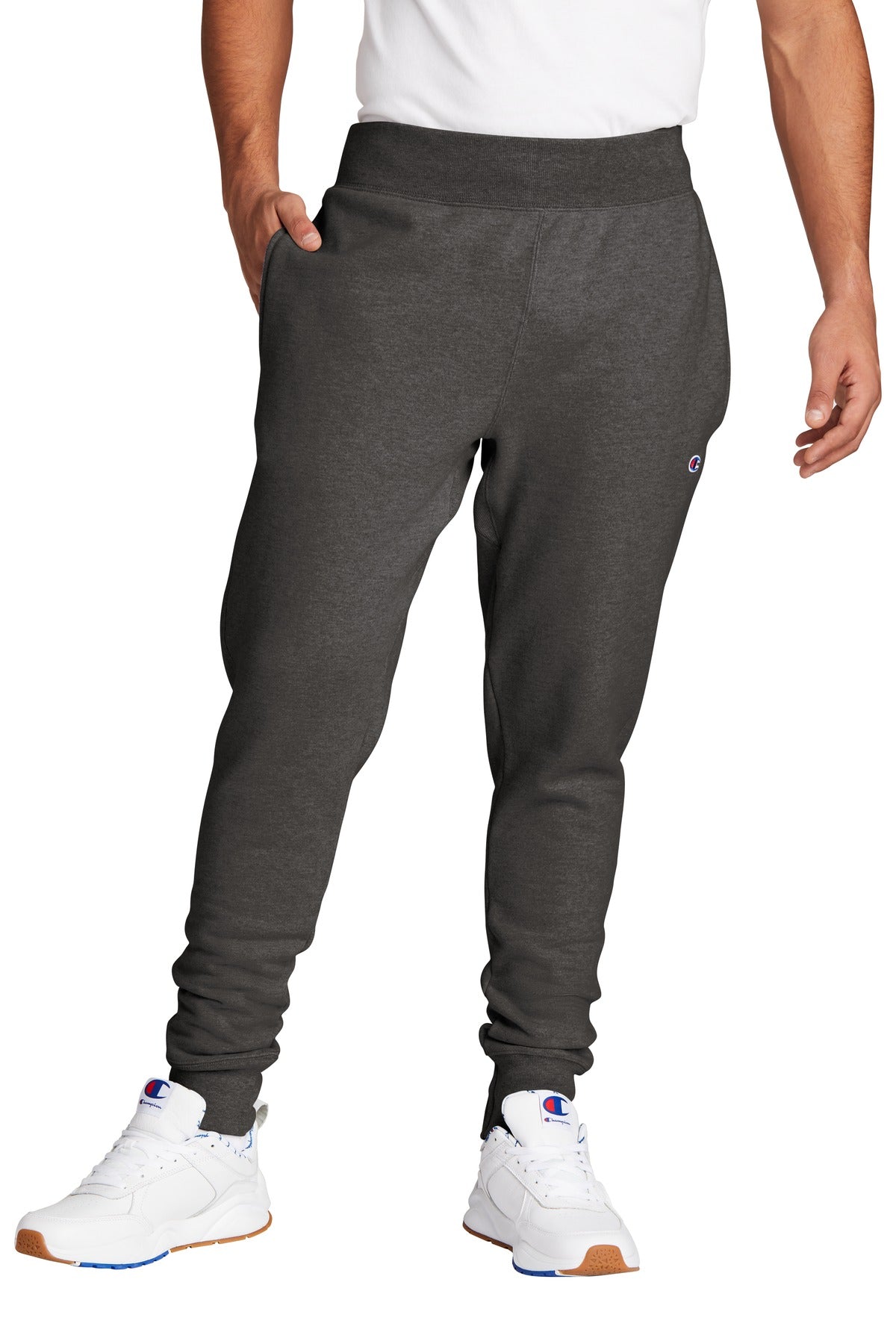 Custom logo Champion ®  Reverse Weave ®  Jogger RW25 in Charcoal Heather