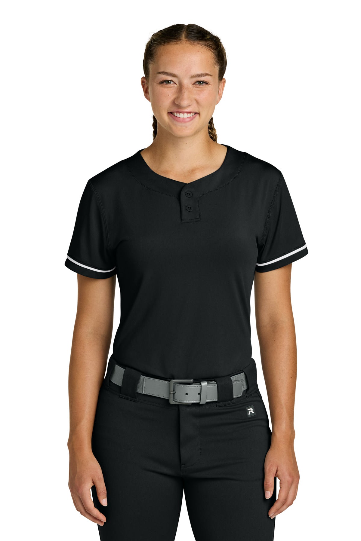 Custom logo Richardson Women's Select 2-Button Softball Jersey RW7220 in Black