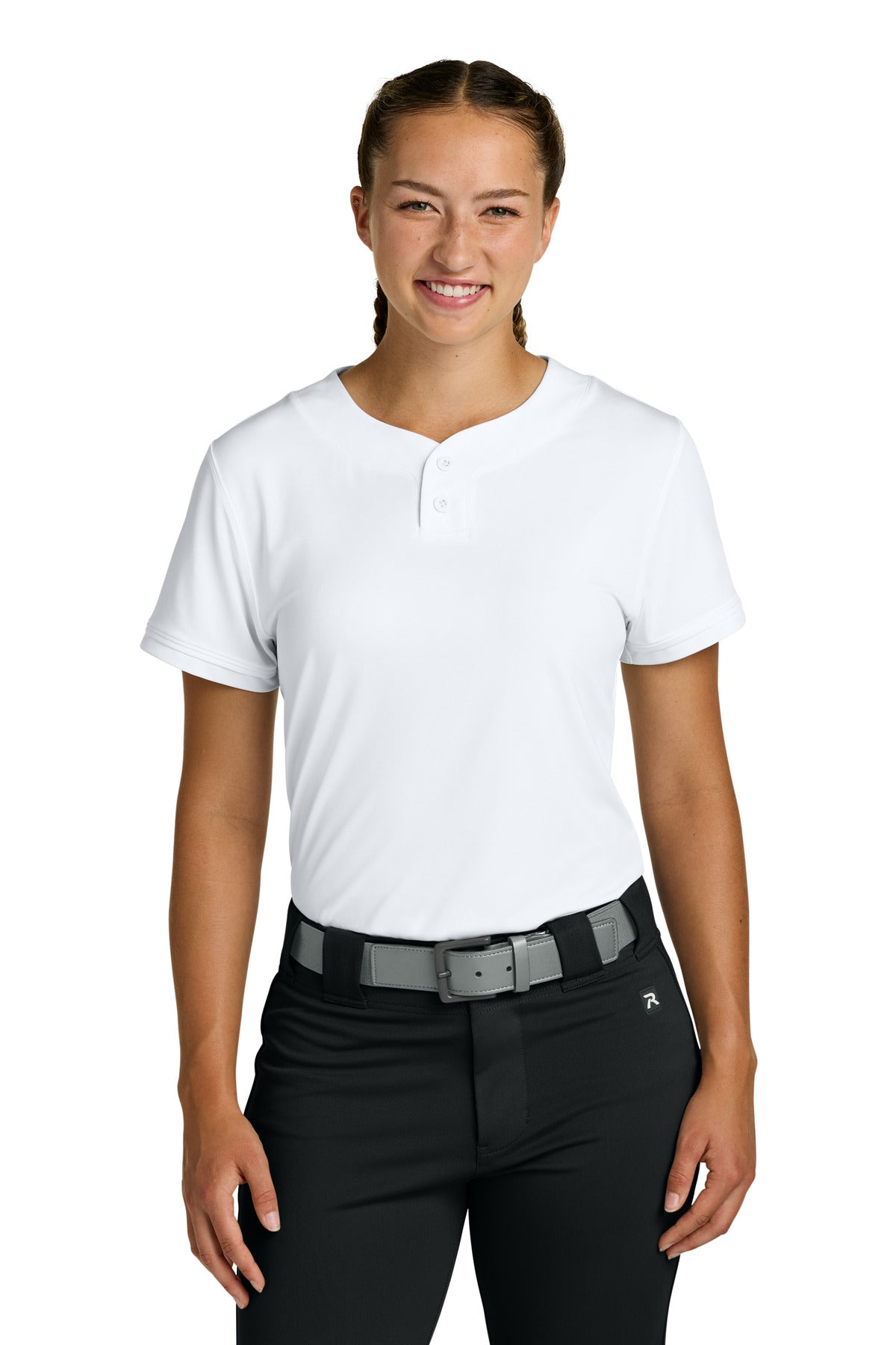 Custom logo Richardson Women's Select 2-Button Softball Jersey RW7220 in White