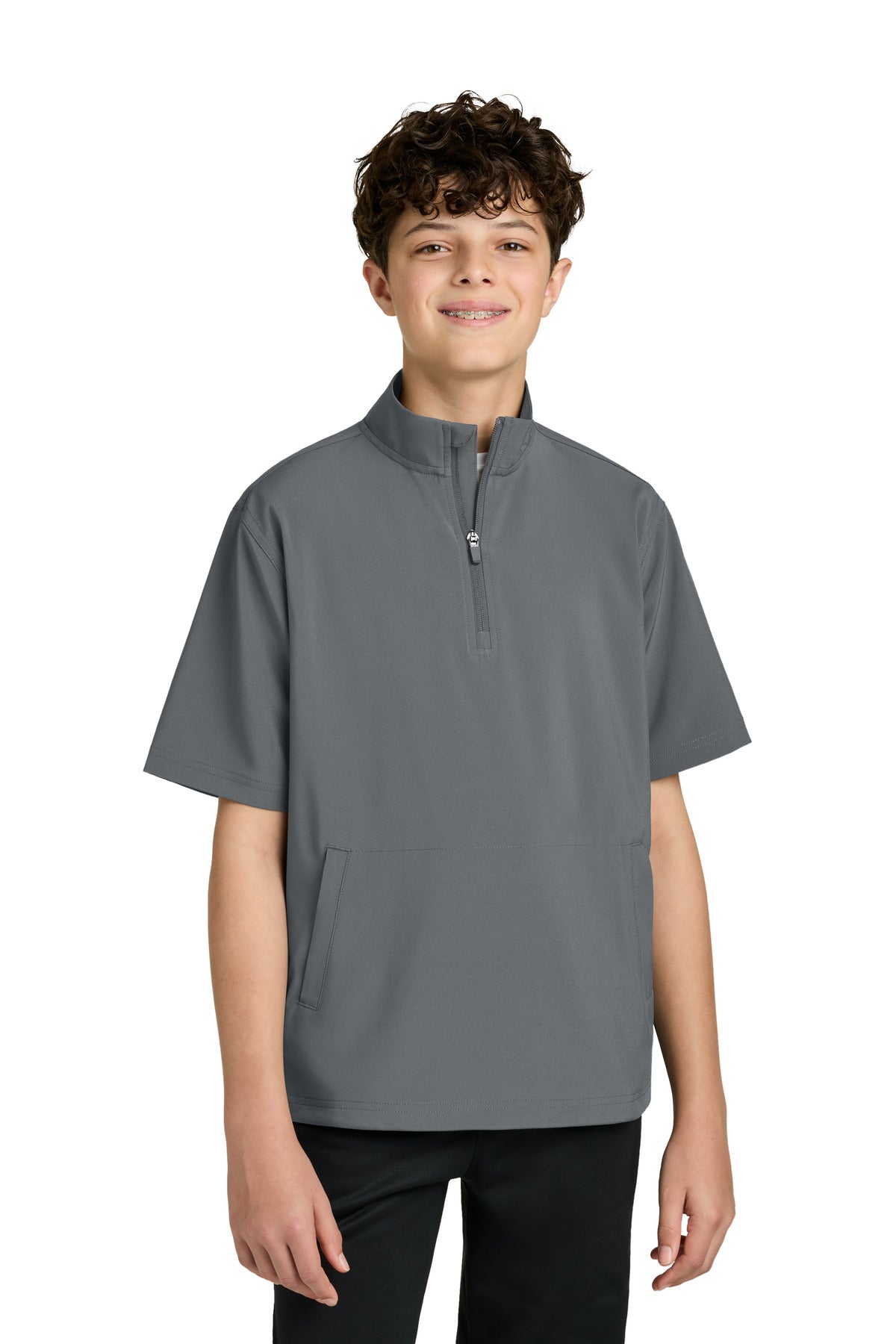 Custom logo Richardson Youth Barrage Wind Shirt RY7400SSQ in Charcoal