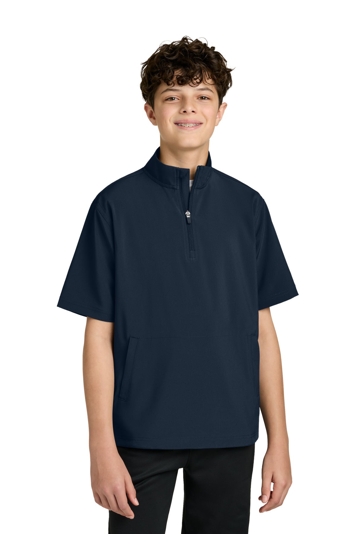 Custom logo Richardson Youth Barrage Wind Shirt RY7400SSQ in Navy