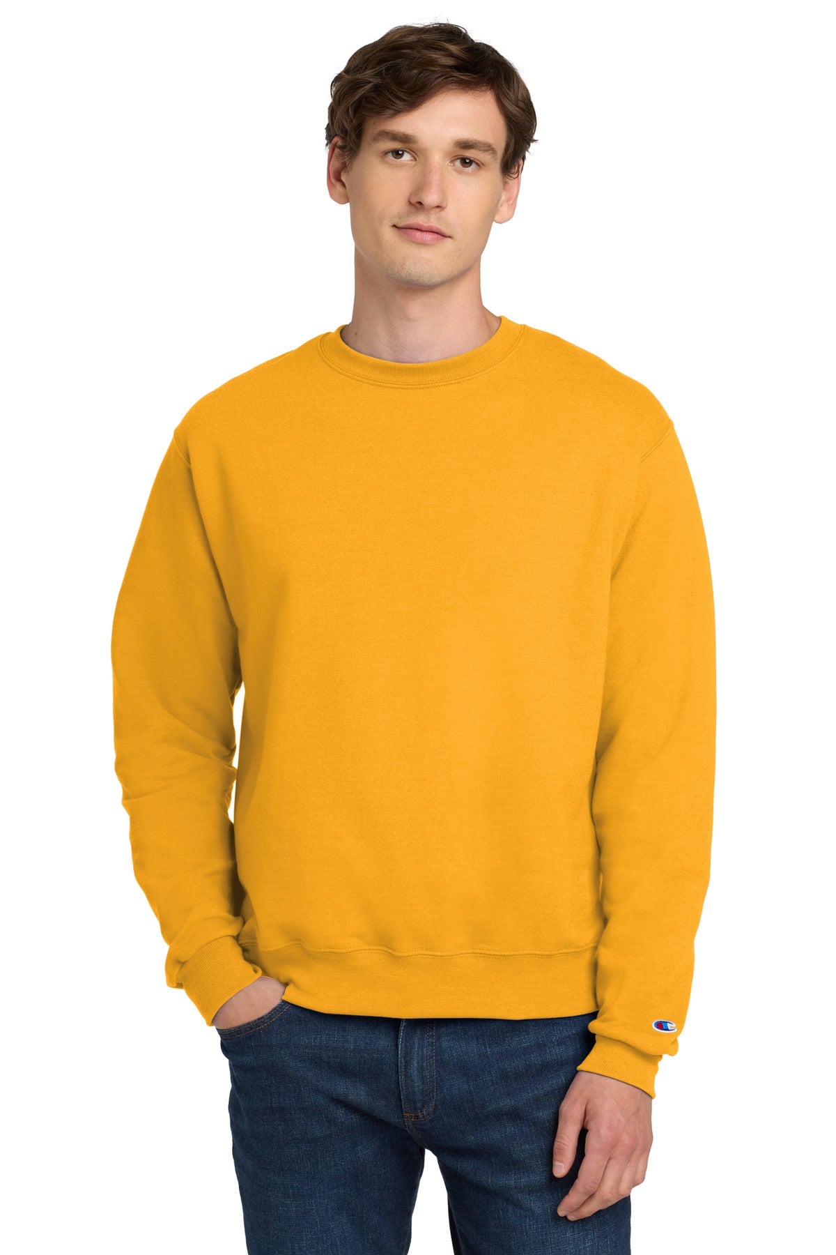 Custom logo Champion®  Powerblend® Crewneck Sweatshirt. S6000 in Gold