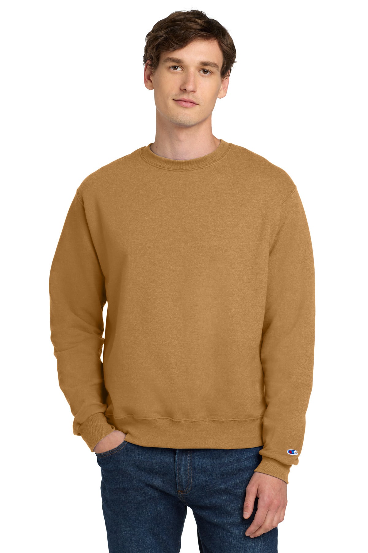 Custom logo Champion®  Powerblend® Crewneck Sweatshirt. S6000 in Gold Glint