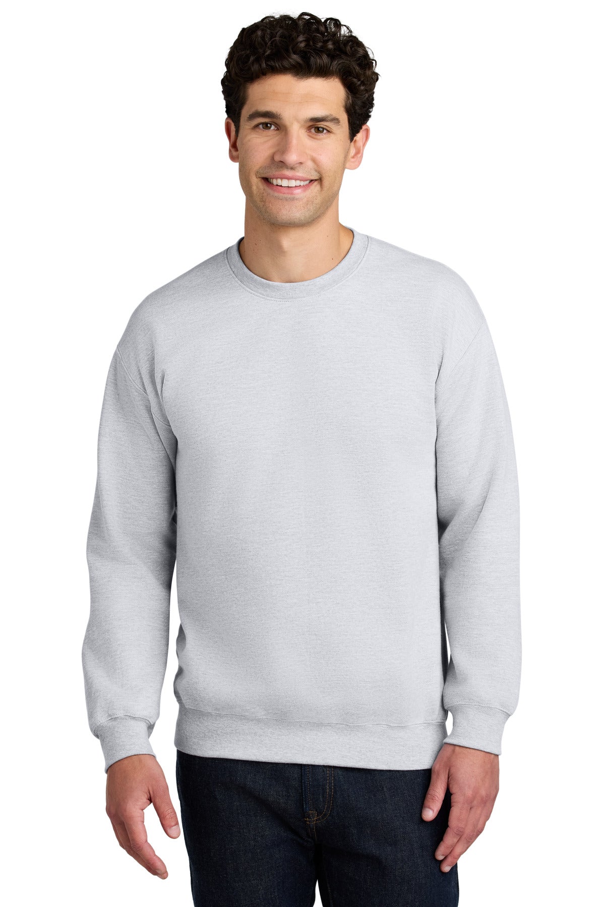 Custom logo Gildan® Softstyle® Crewneck Sweatshirt SF000 in Ash Grey