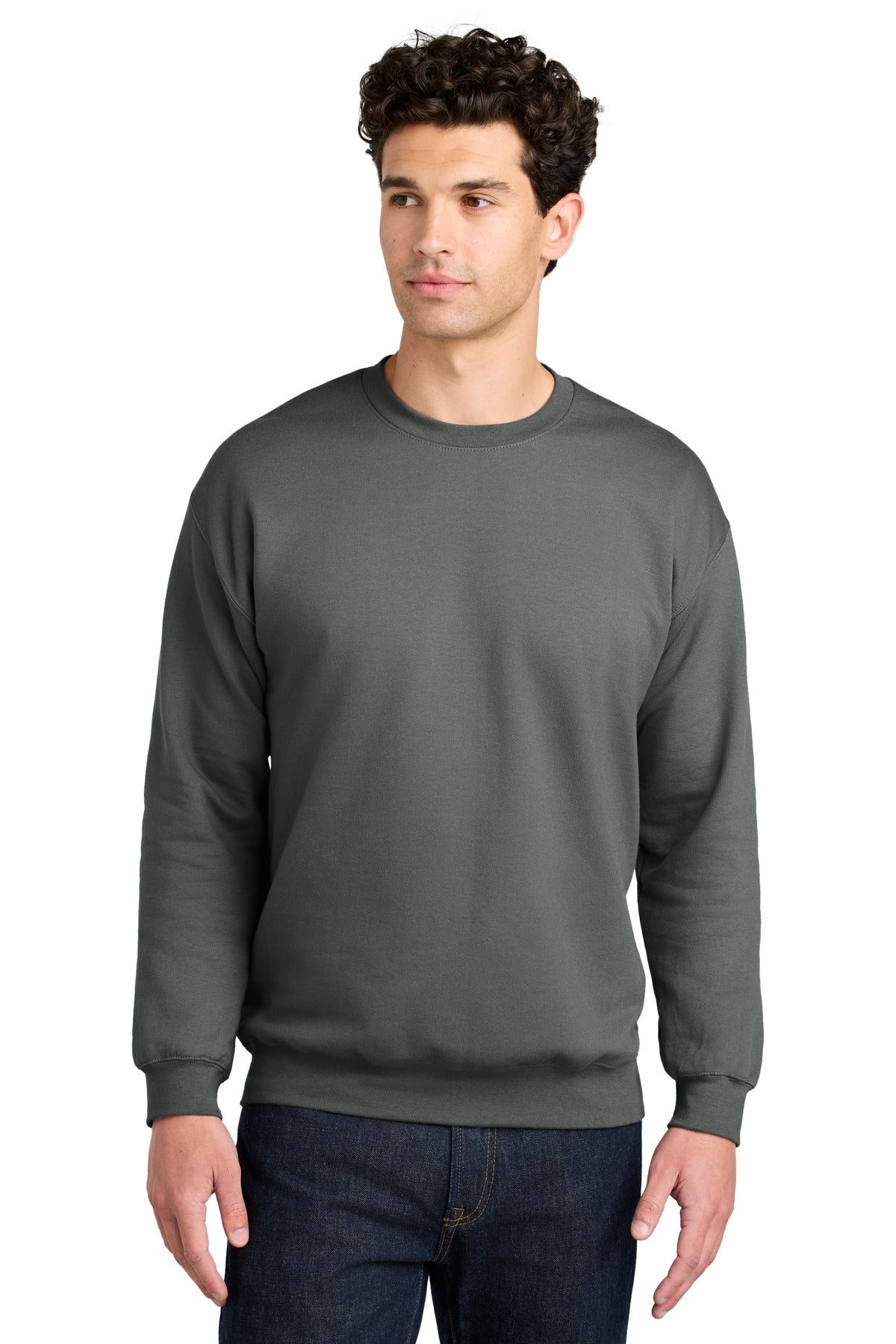Custom logo Gildan® Softstyle® Crewneck Sweatshirt SF000 in Charcoal