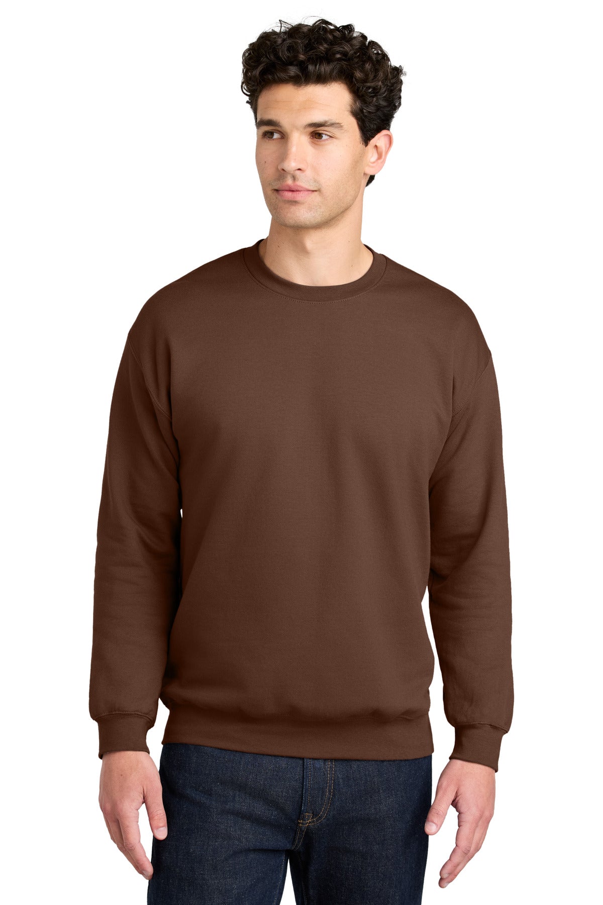 Custom logo Gildan® Softstyle® Crewneck Sweatshirt SF000 in Cocoa