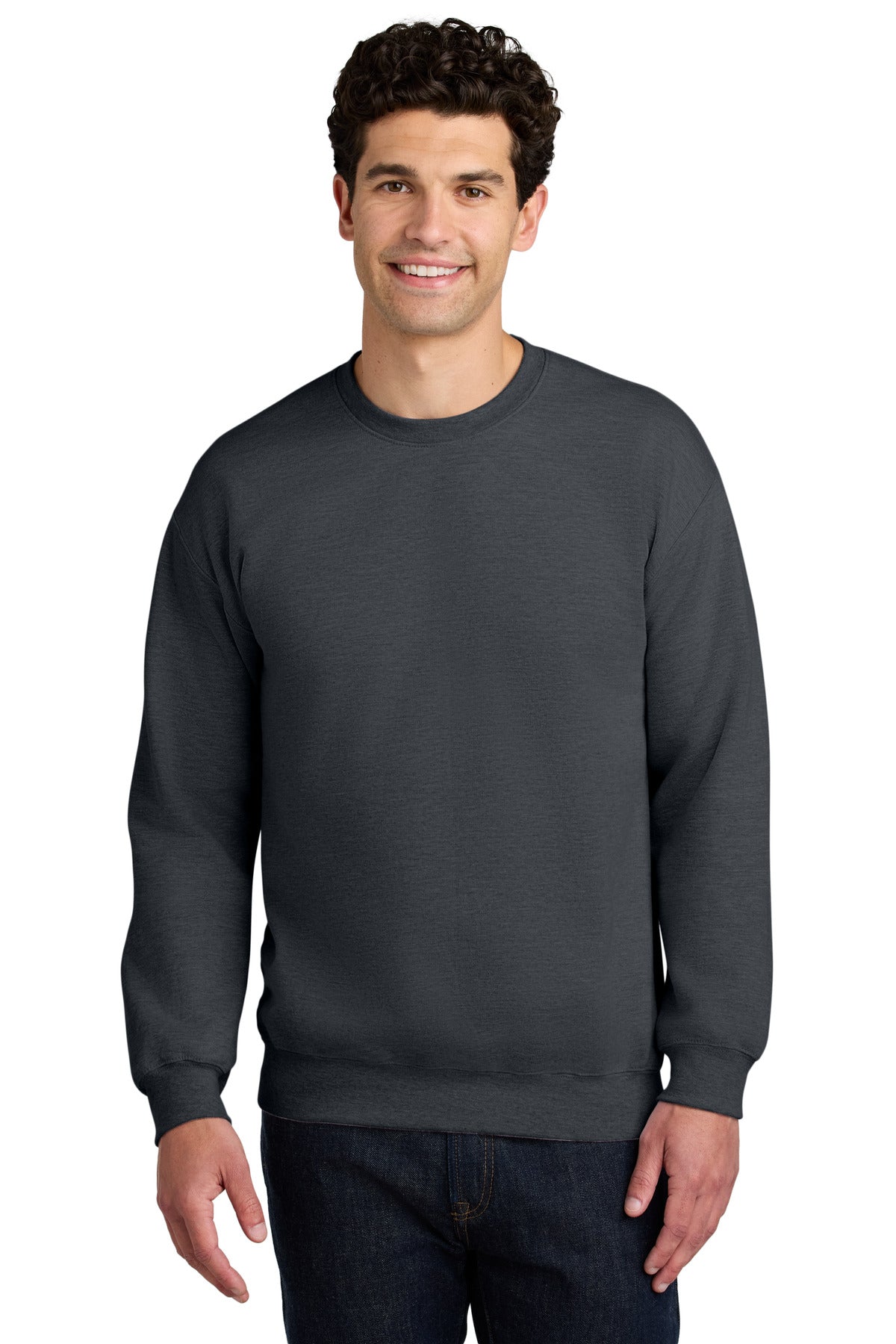 Custom logo Gildan® Softstyle® Crewneck Sweatshirt SF000 in Dark Heather