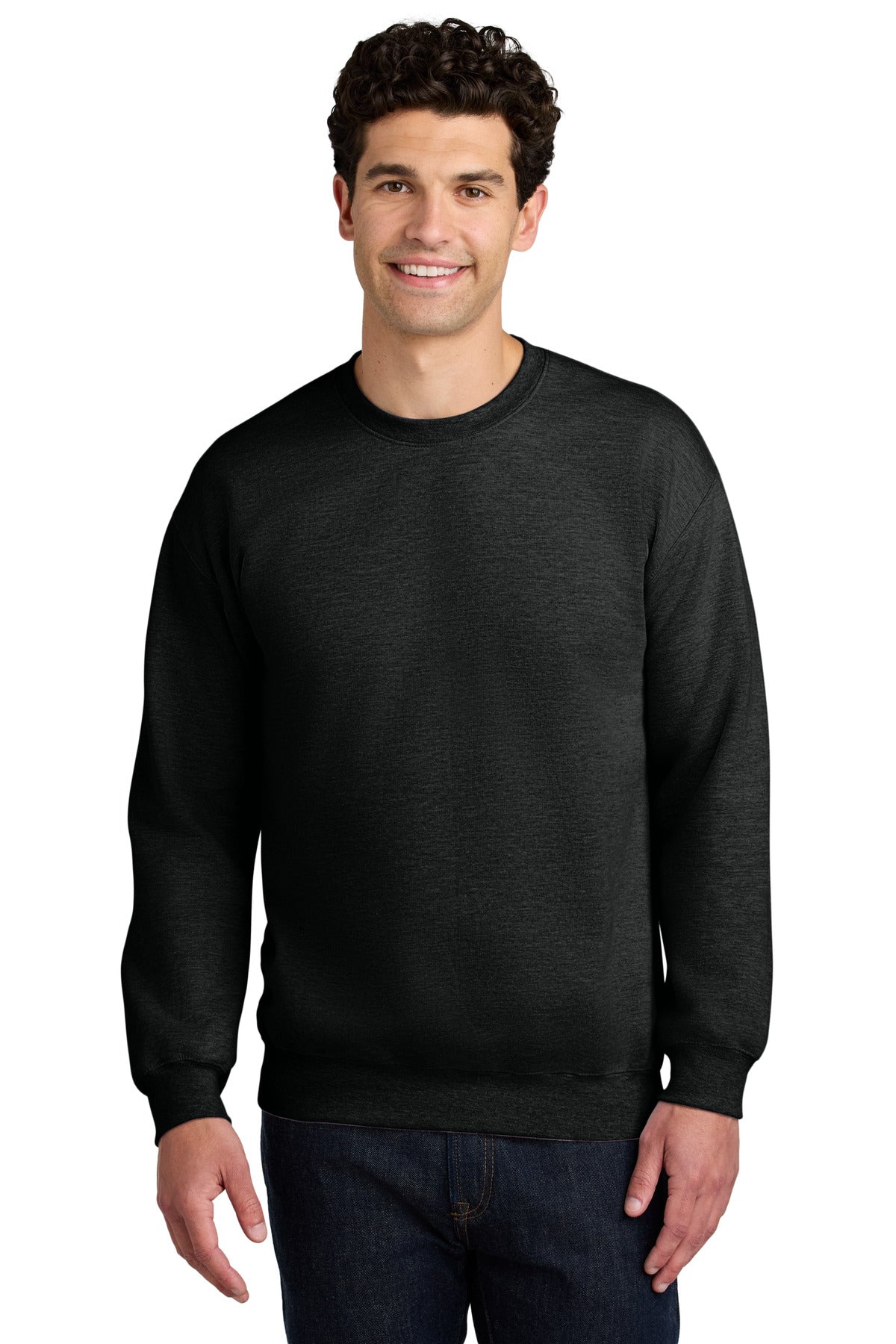 Custom logo Gildan® Softstyle® Crewneck Sweatshirt SF000 in Heather Black