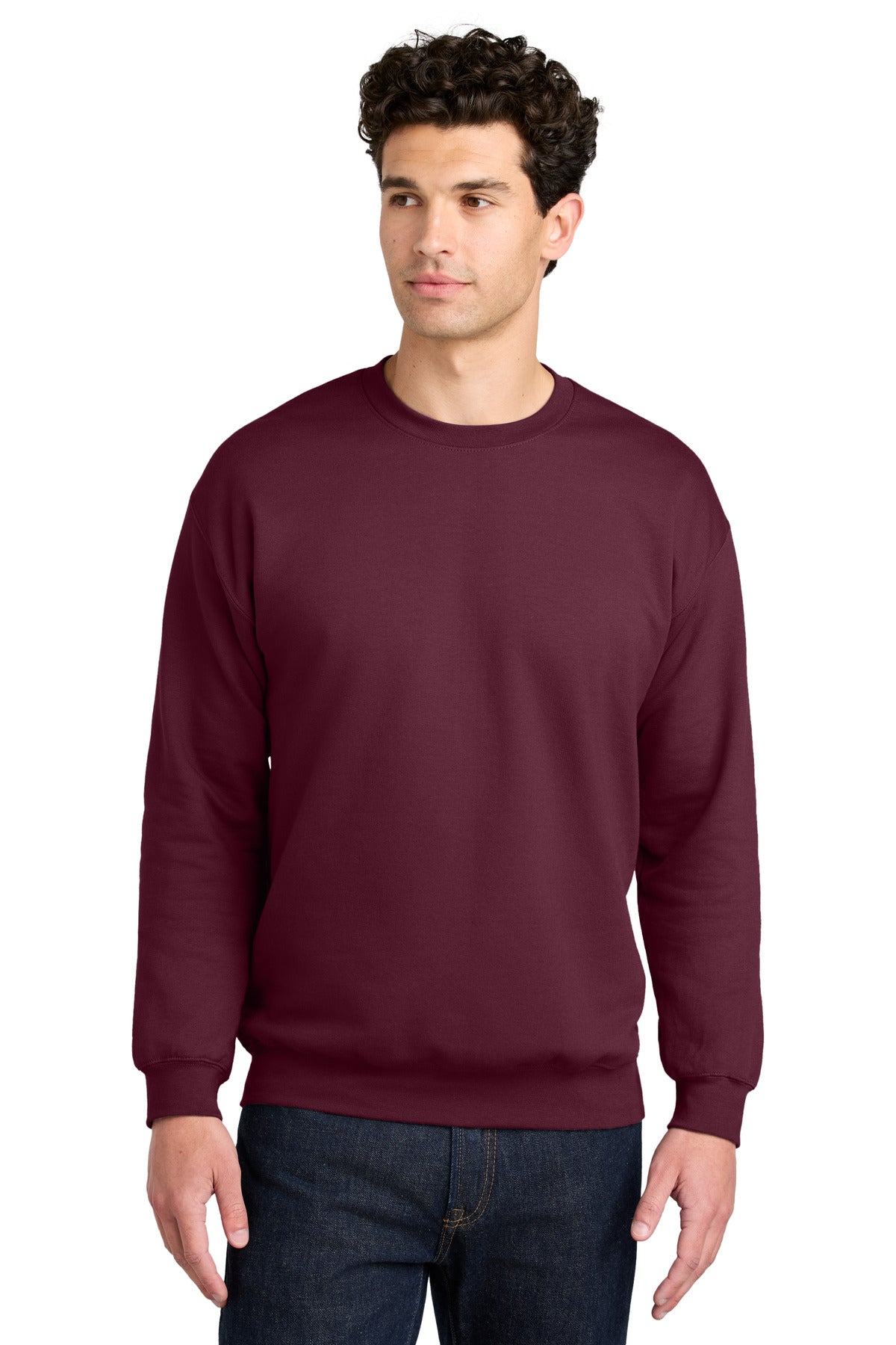 Custom logo Gildan® Softstyle® Crewneck Sweatshirt SF000 in Maroon