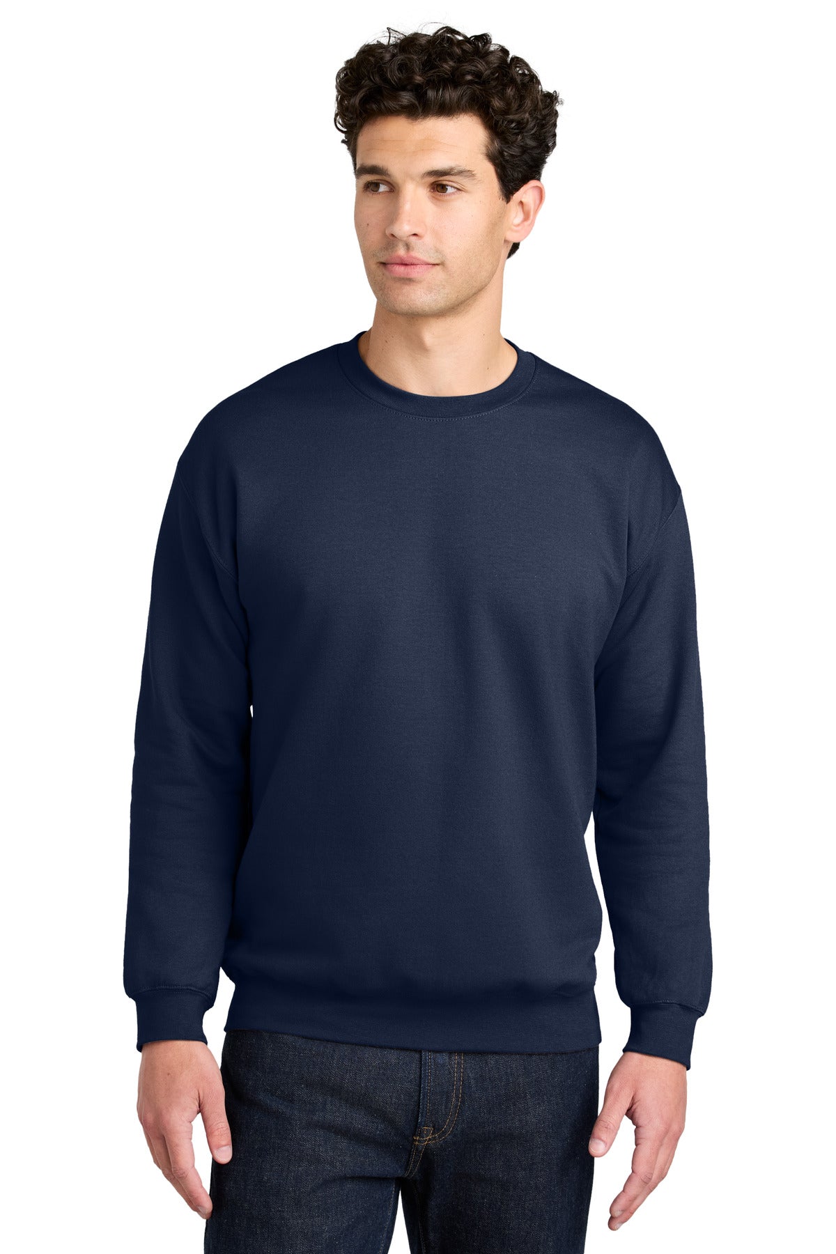 Custom logo Gildan® Softstyle® Crewneck Sweatshirt SF000 in Navy