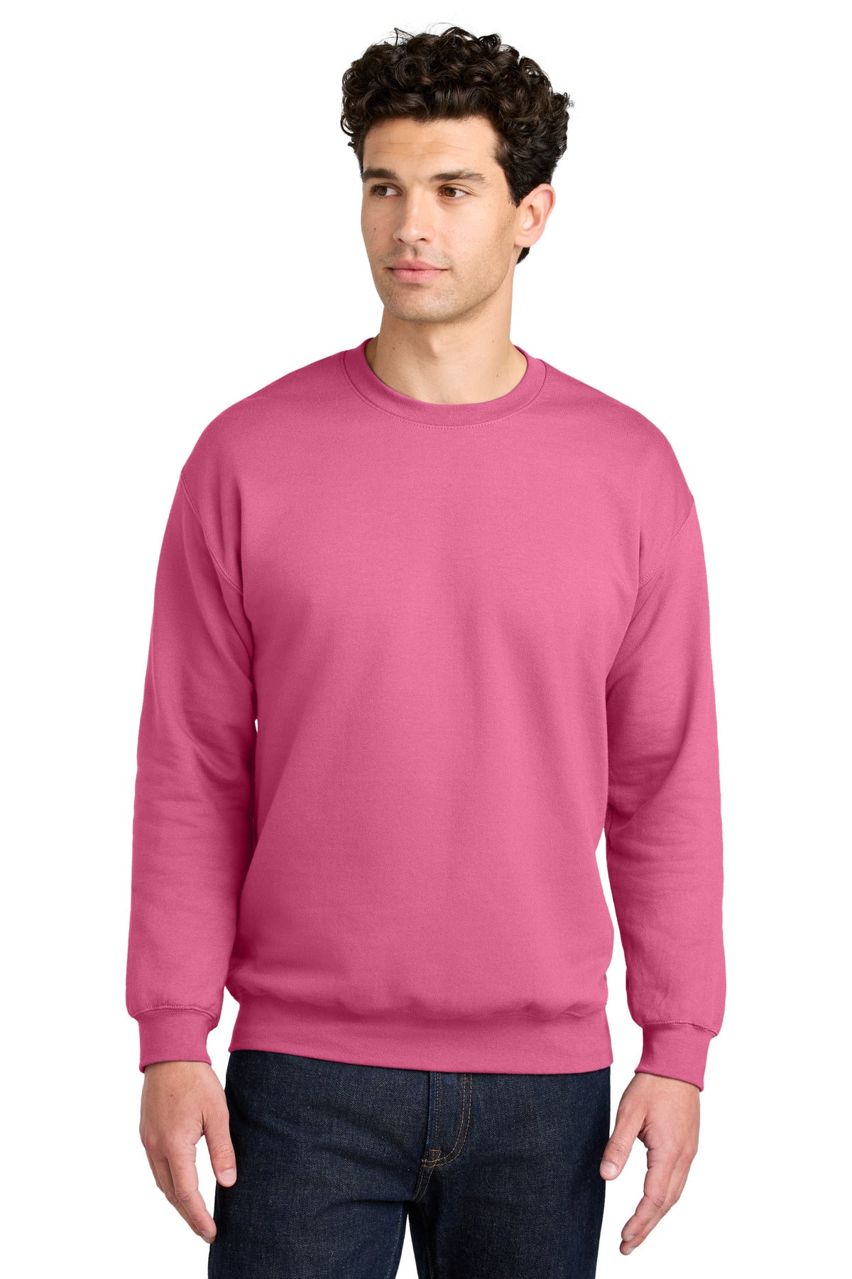 Custom logo Gildan® Softstyle® Crewneck Sweatshirt SF000 in Pink Lemonade