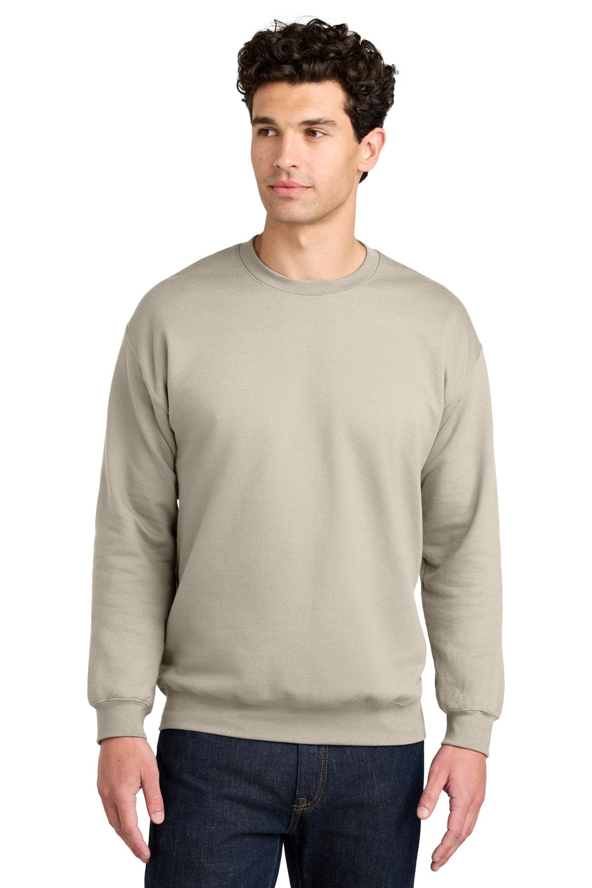 Custom logo Gildan® Softstyle® Crewneck Sweatshirt SF000 in Sand