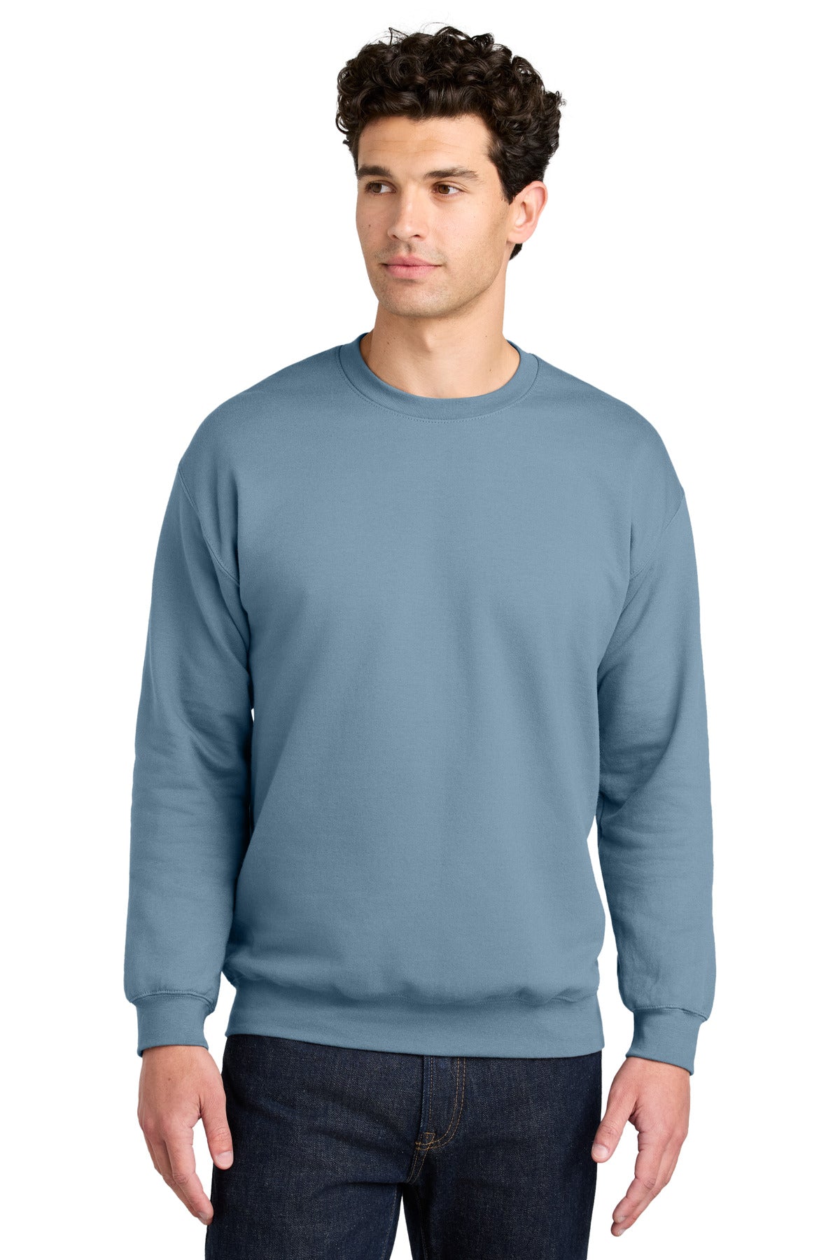 Custom logo Gildan® Softstyle® Crewneck Sweatshirt SF000 in Stone Blue