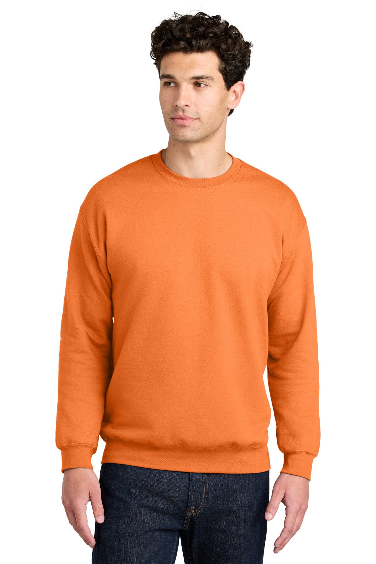 Custom logo Gildan® Softstyle® Crewneck Sweatshirt SF000 in Tangerine