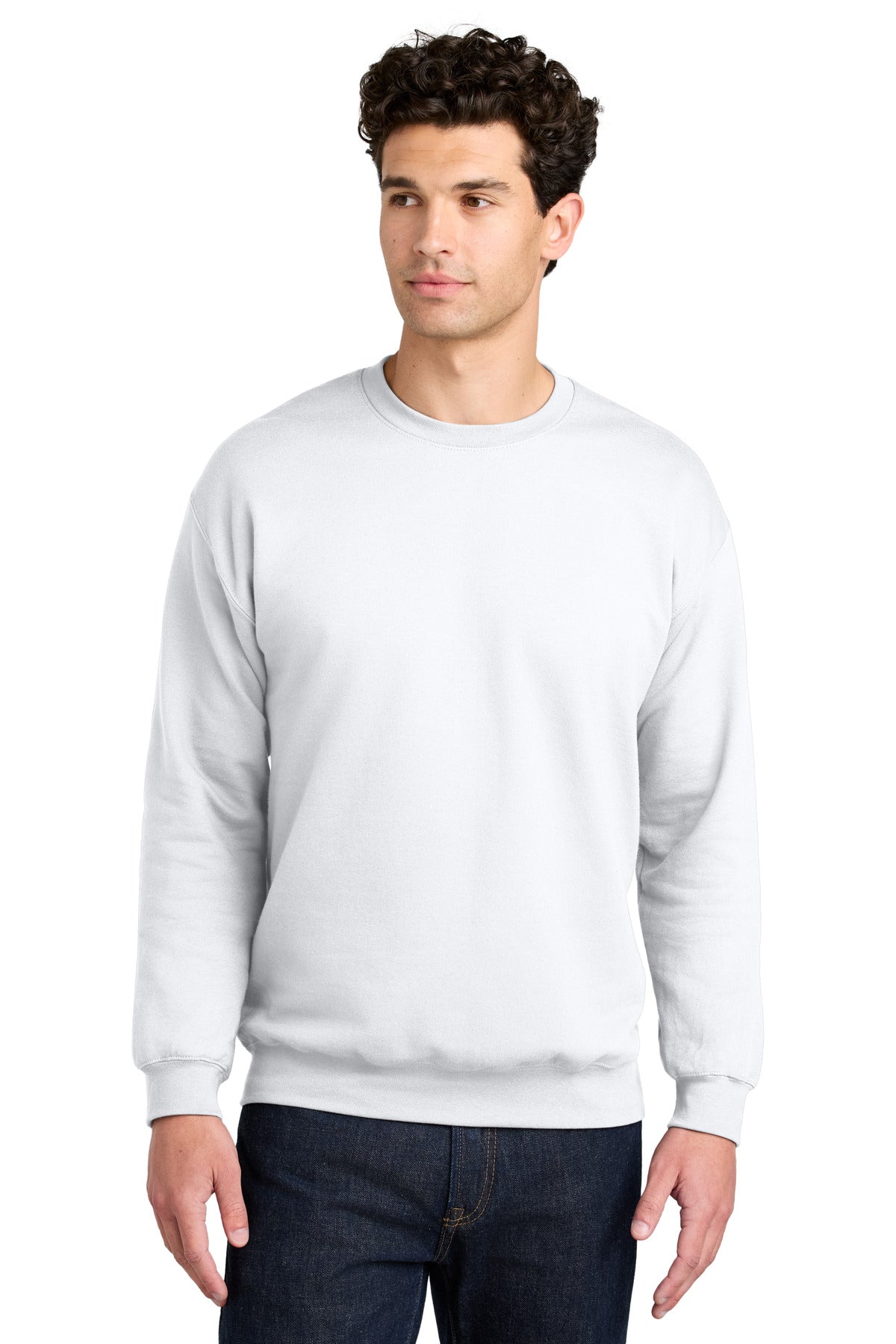 Custom logo Gildan® Softstyle® Crewneck Sweatshirt SF000 in White