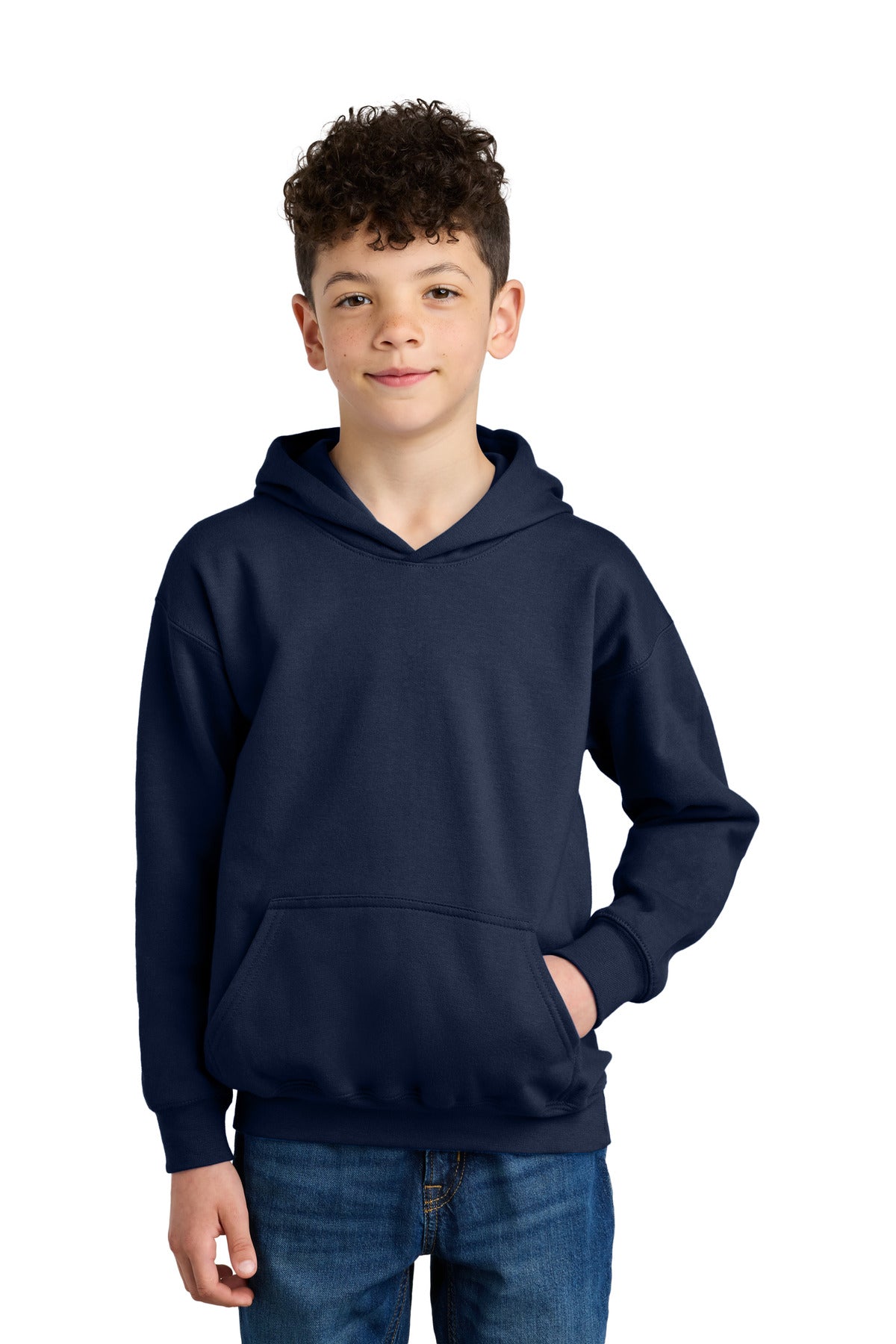 Custom logo Gildan® Youth Softstyle® Midweight Fleece Hoodie SF500B in Navy