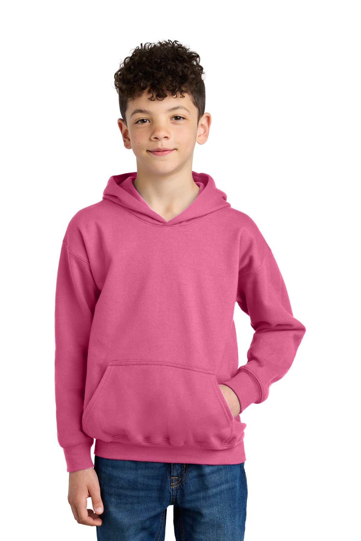 Custom logo Gildan® Youth Softstyle® Midweight Fleece Hoodie SF500B in Pink Lemonade
