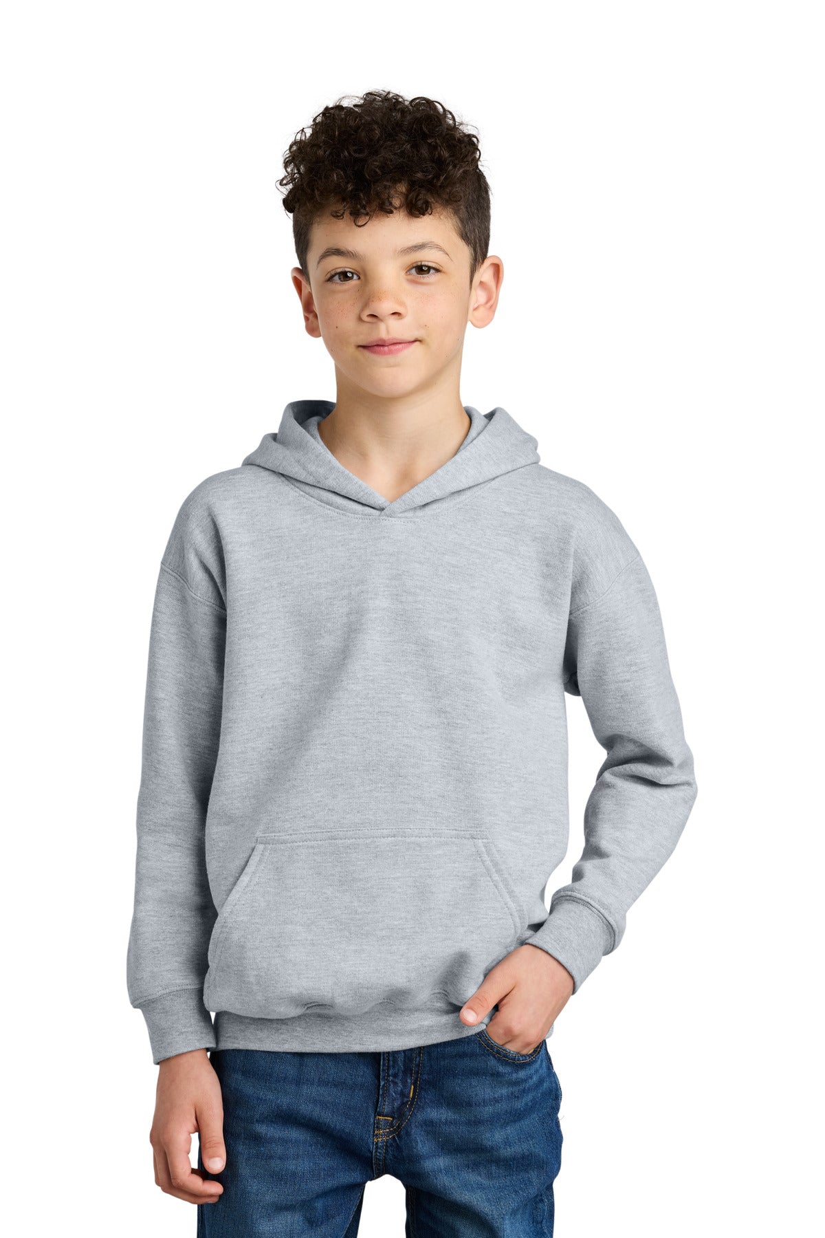 Custom logo Gildan® Youth Softstyle® Midweight Fleece Hoodie SF500B in Ring Spun Sport Grey