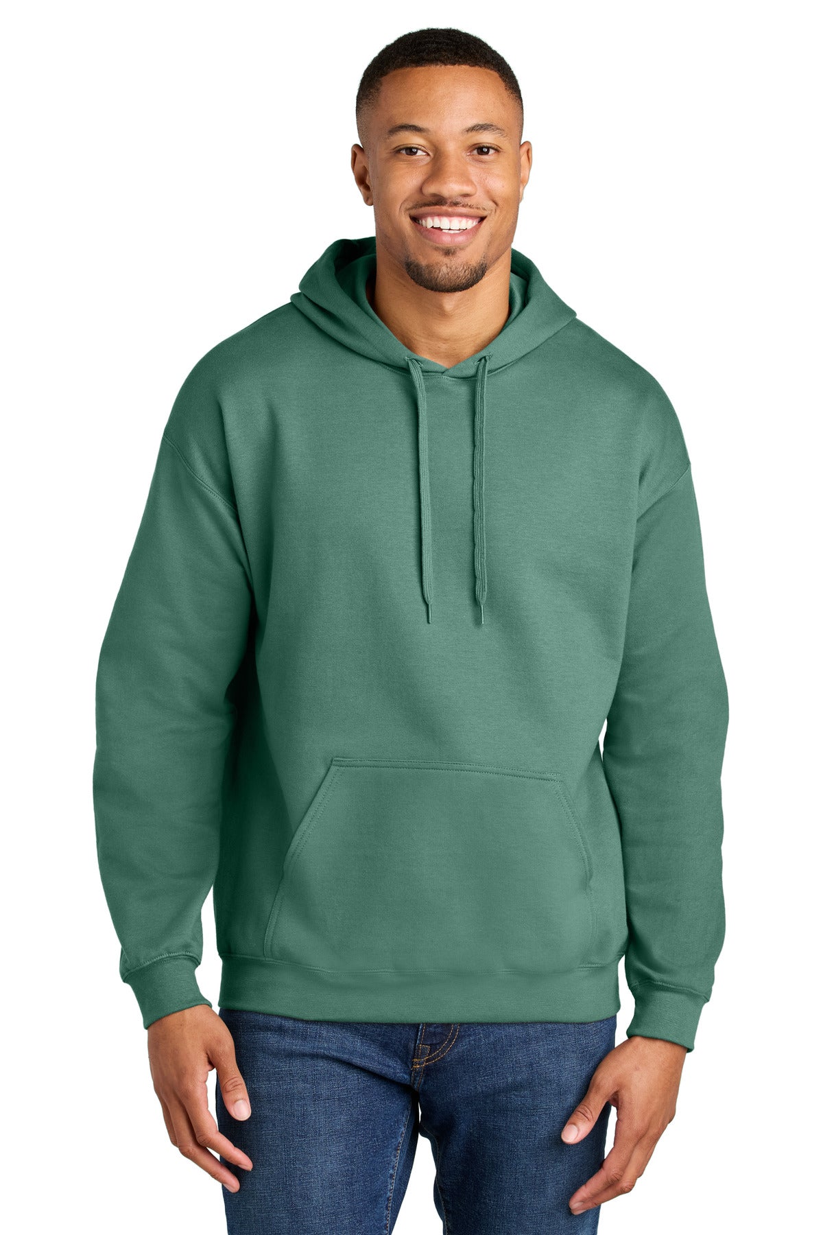 Custom logo Gildan® Softstyle® Midweight Pullover Hooded Sweatshirt SF500 in Aquatic