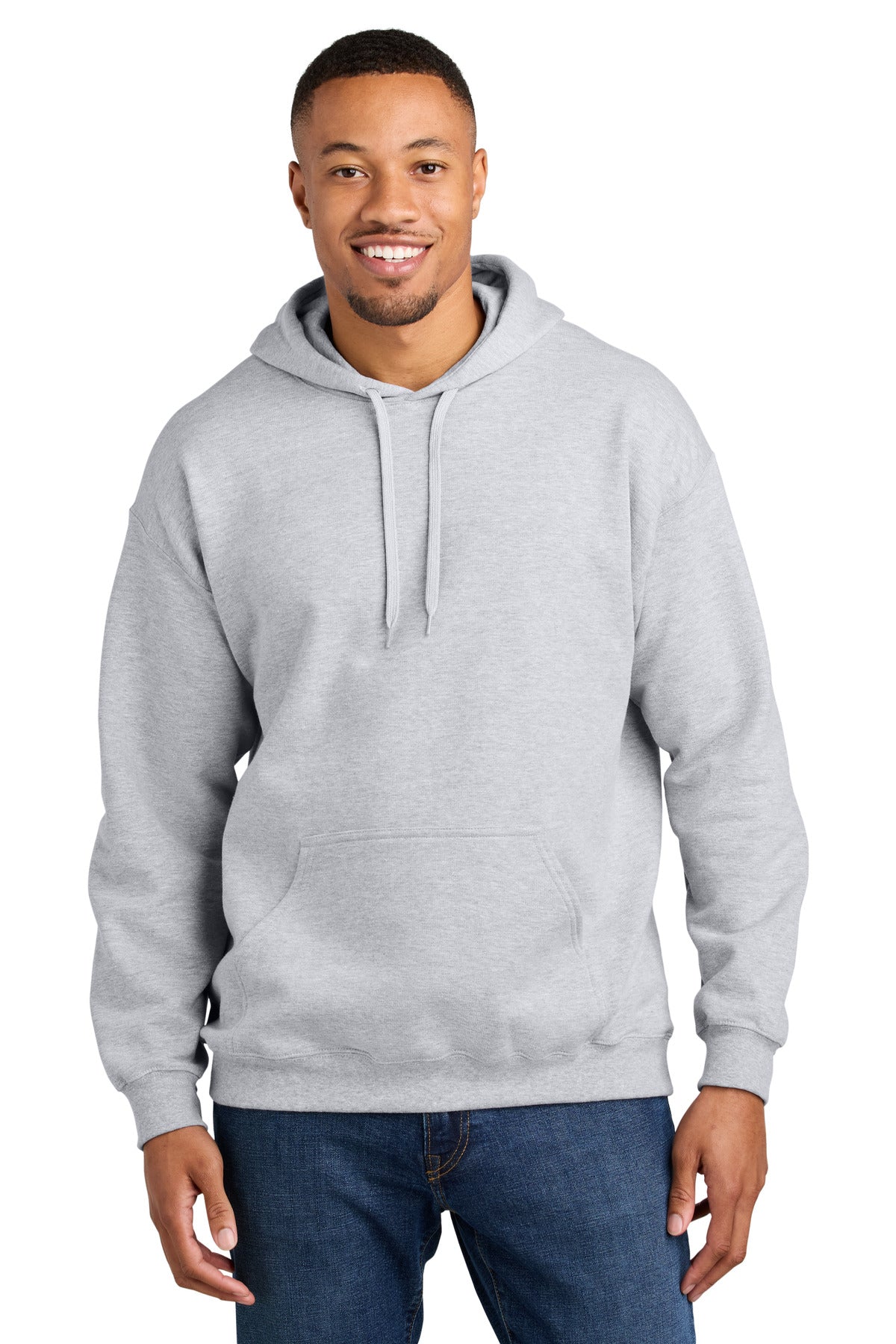 Custom logo Gildan® Softstyle® Midweight Pullover Hooded Sweatshirt SF500 in Ash Grey