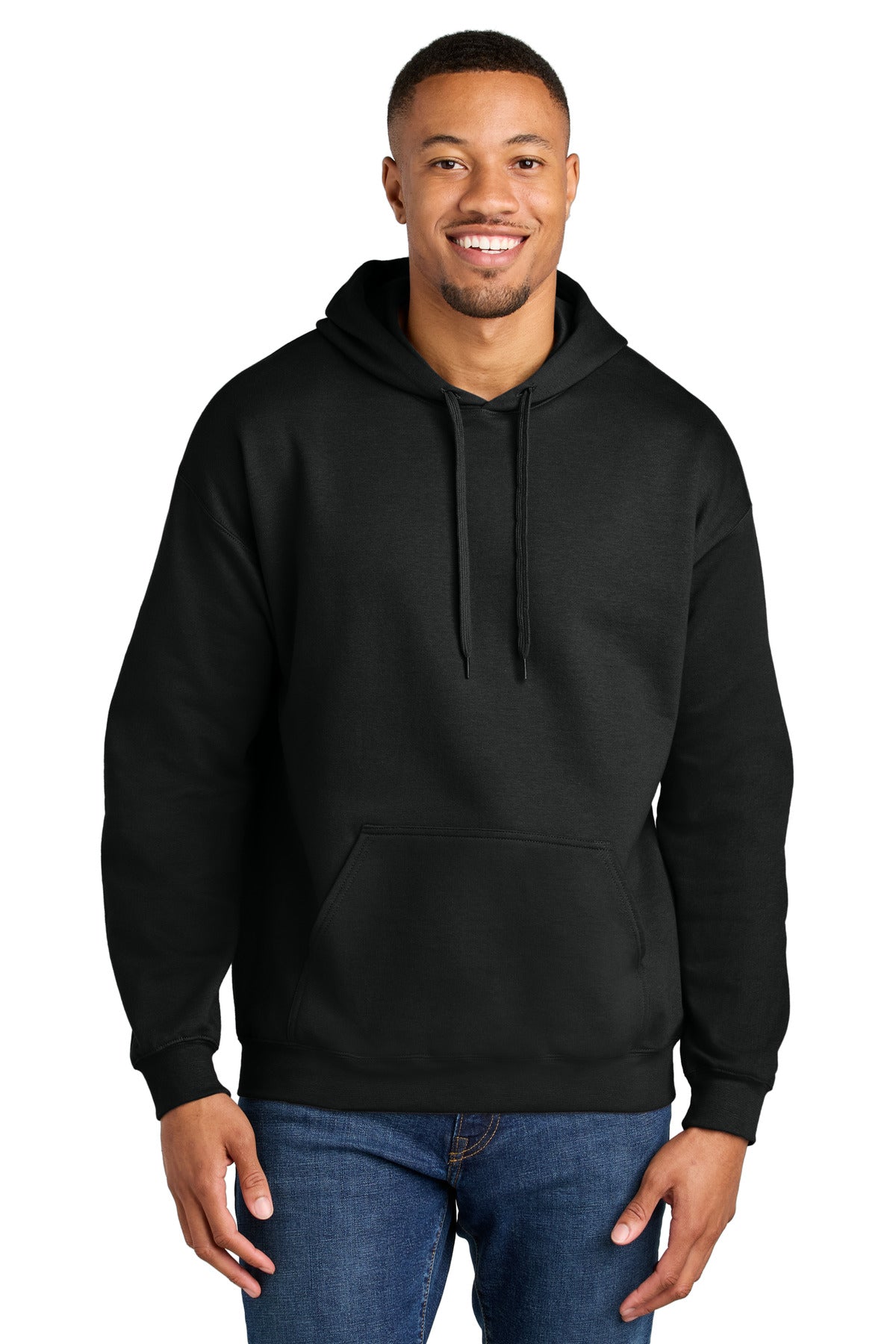 Custom logo Gildan® Softstyle® Midweight Pullover Hooded Sweatshirt SF500 in Black