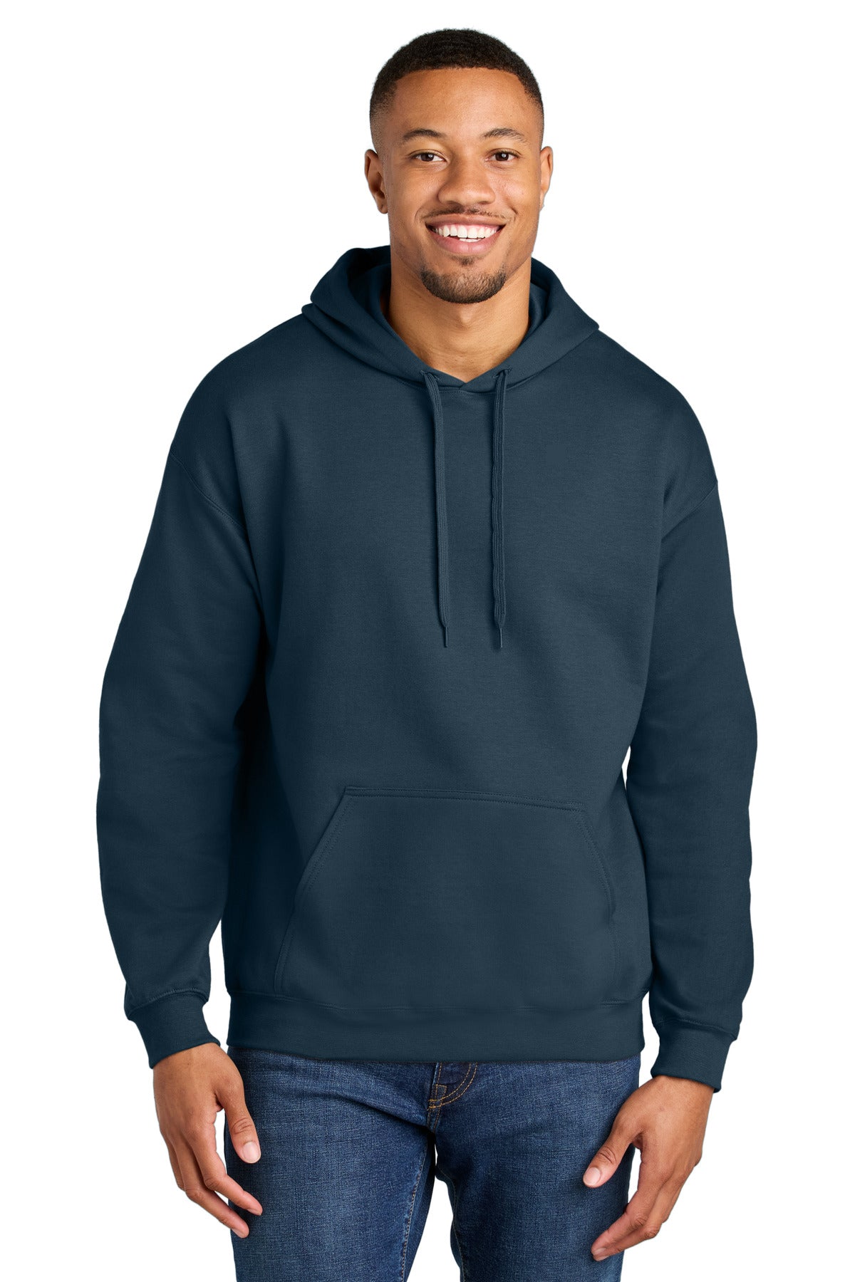 Custom logo Gildan® Softstyle® Midweight Pullover Hooded Sweatshirt SF500 in Blue Dusk