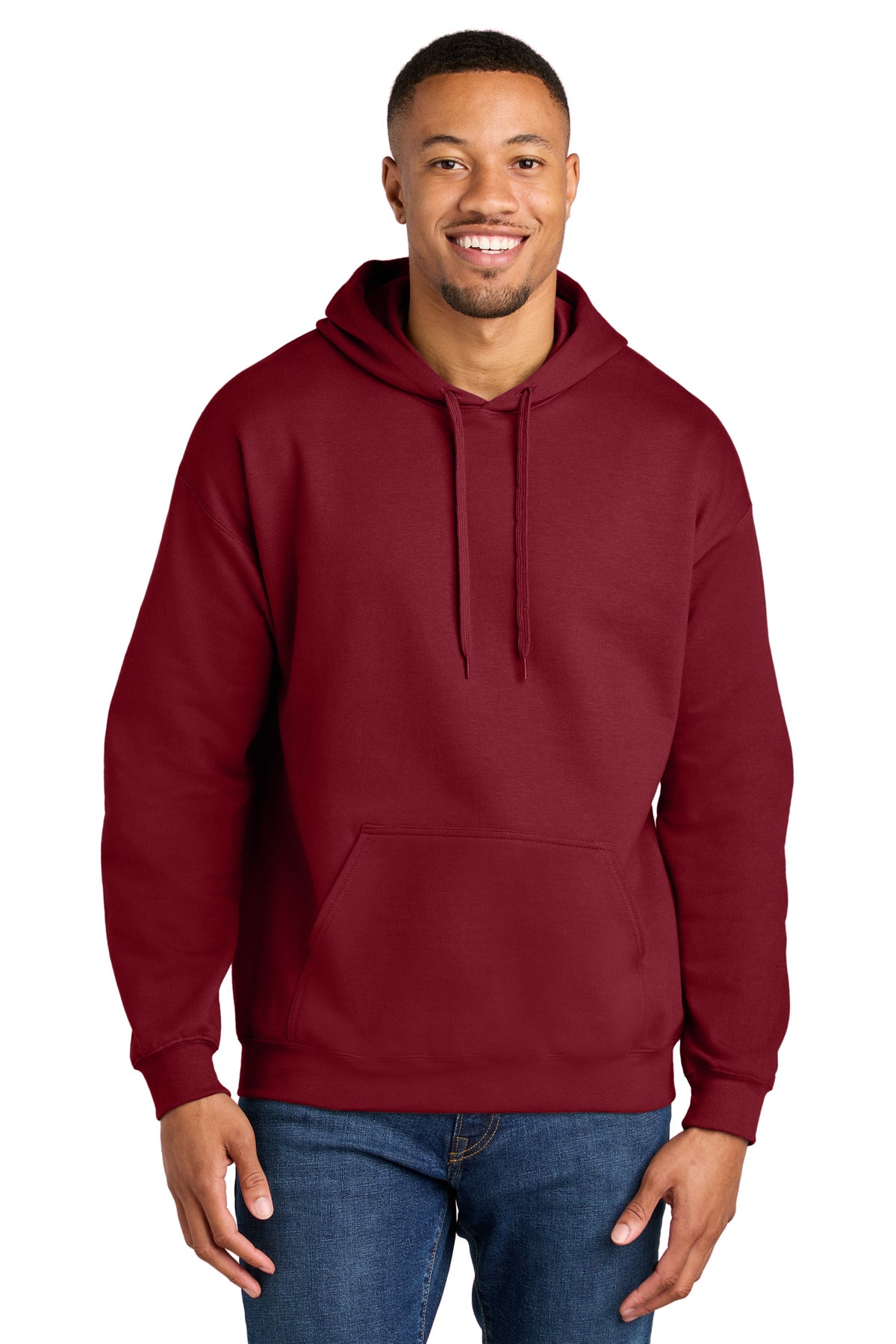 Custom logo Gildan® Softstyle® Midweight Pullover Hooded Sweatshirt SF500 in Cardinal Red