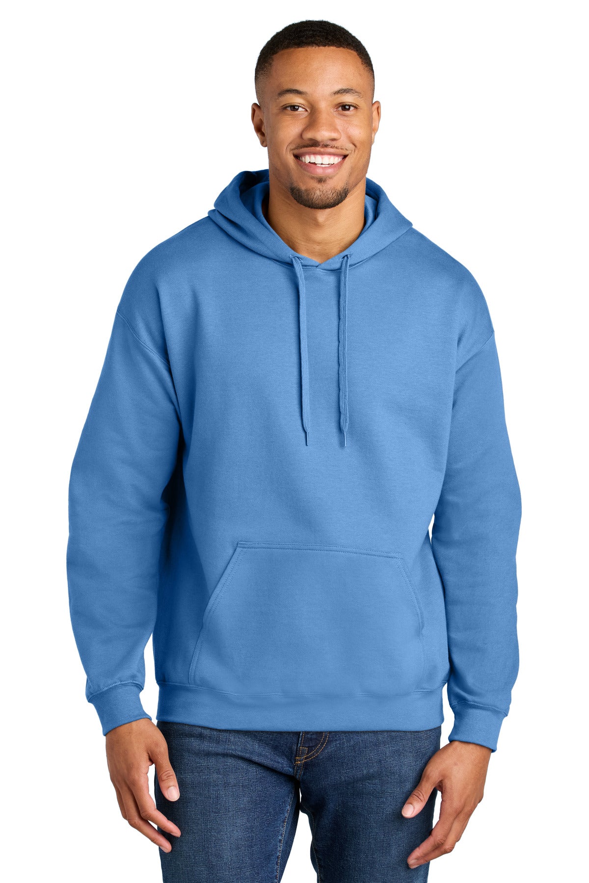 Custom logo Gildan® Softstyle® Midweight Pullover Hooded Sweatshirt SF500 in Carolina Blue
