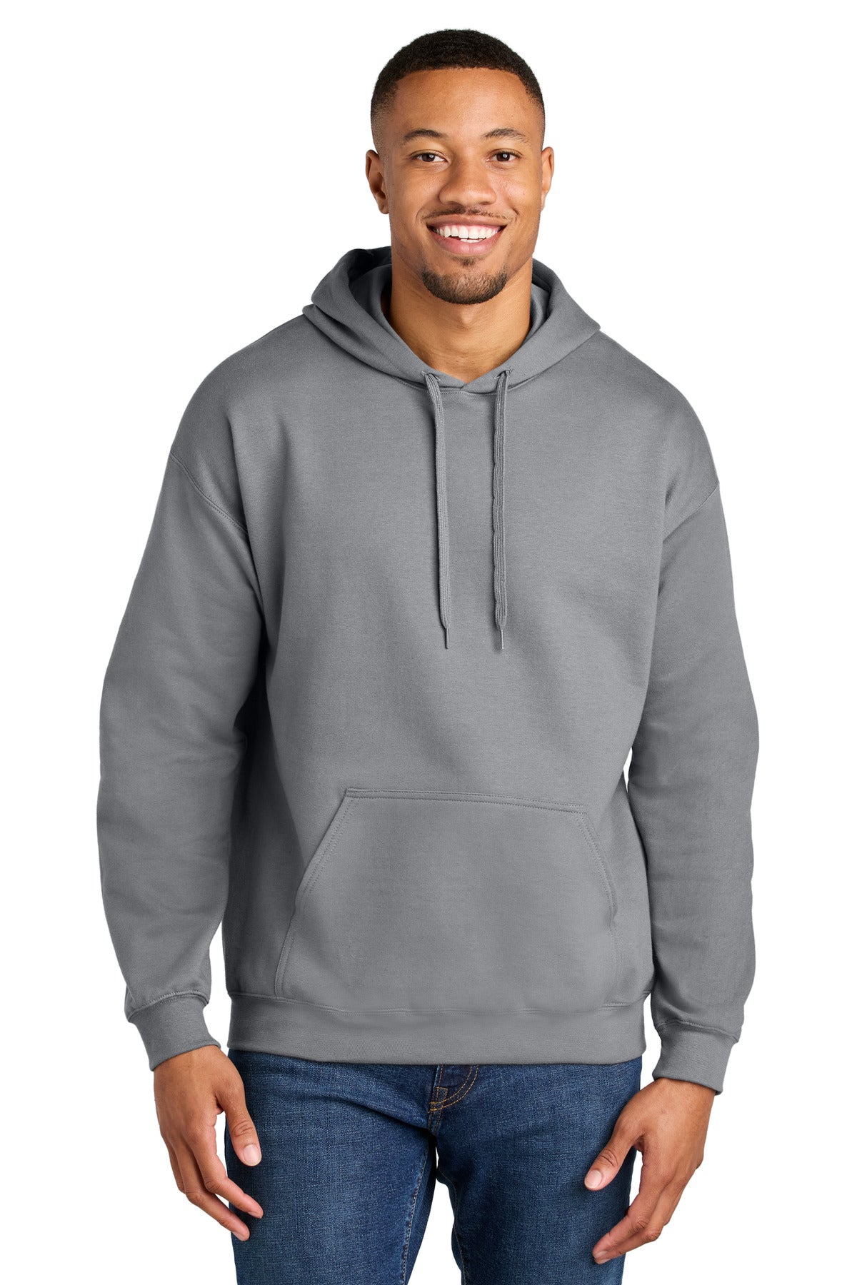 Custom logo Gildan® Softstyle® Midweight Pullover Hooded Sweatshirt SF500 in Cement