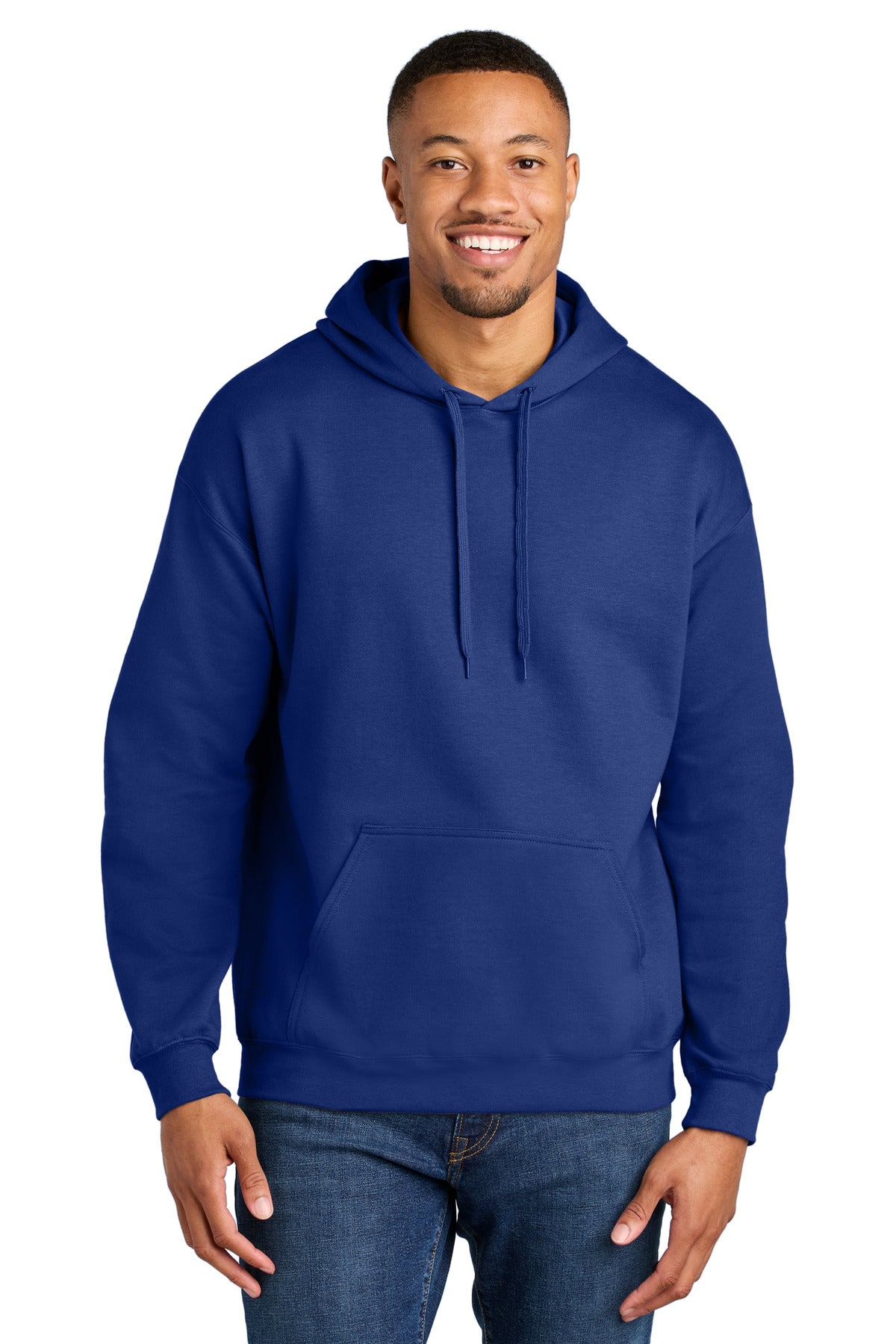Custom logo Gildan® Softstyle® Midweight Pullover Hooded Sweatshirt SF500 in Cobalt
