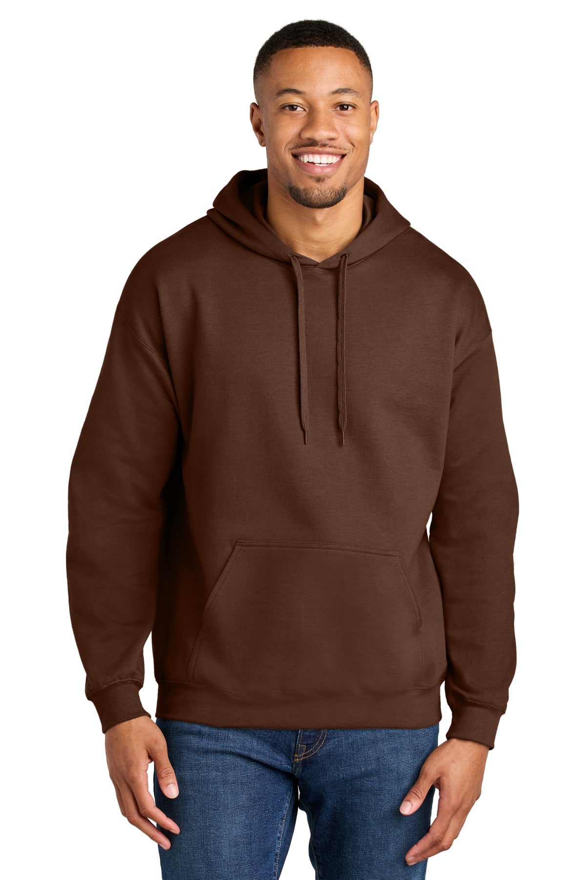 Custom logo Gildan® Softstyle® Midweight Pullover Hooded Sweatshirt SF500 in Cocoa