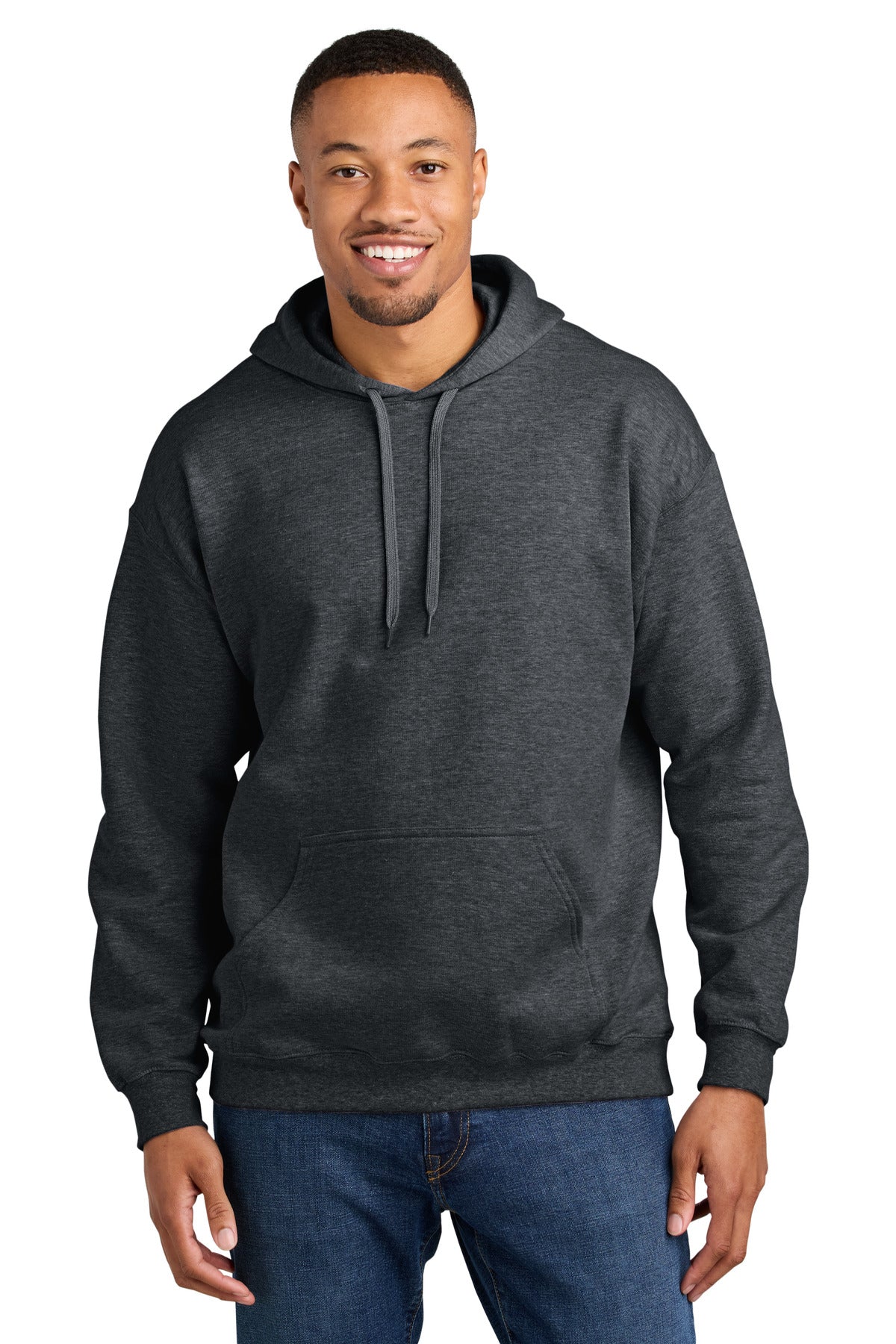 Custom logo Gildan® Softstyle® Midweight Pullover Hooded Sweatshirt SF500 in Dark Heather