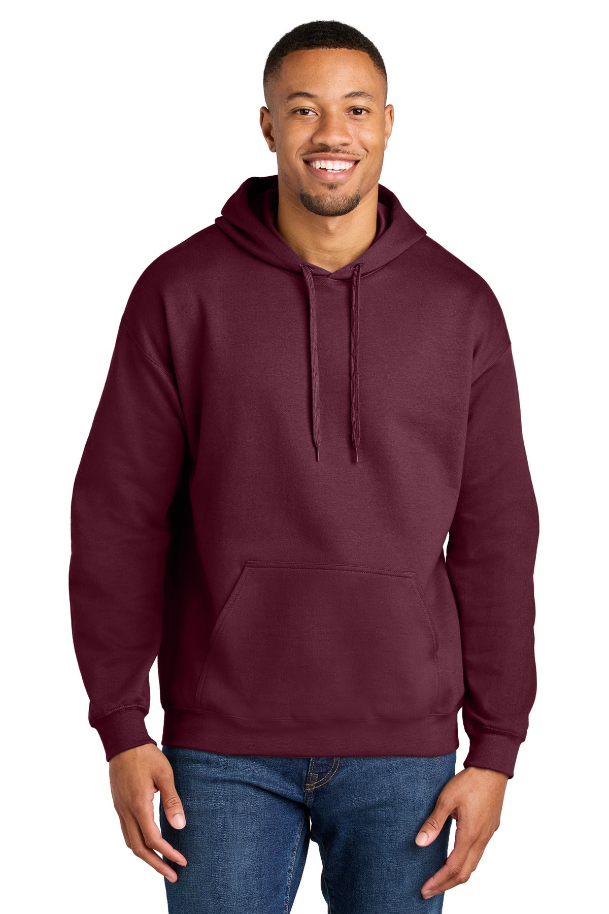 Custom logo Gildan® Softstyle® Midweight Pullover Hooded Sweatshirt SF500 in Maroon