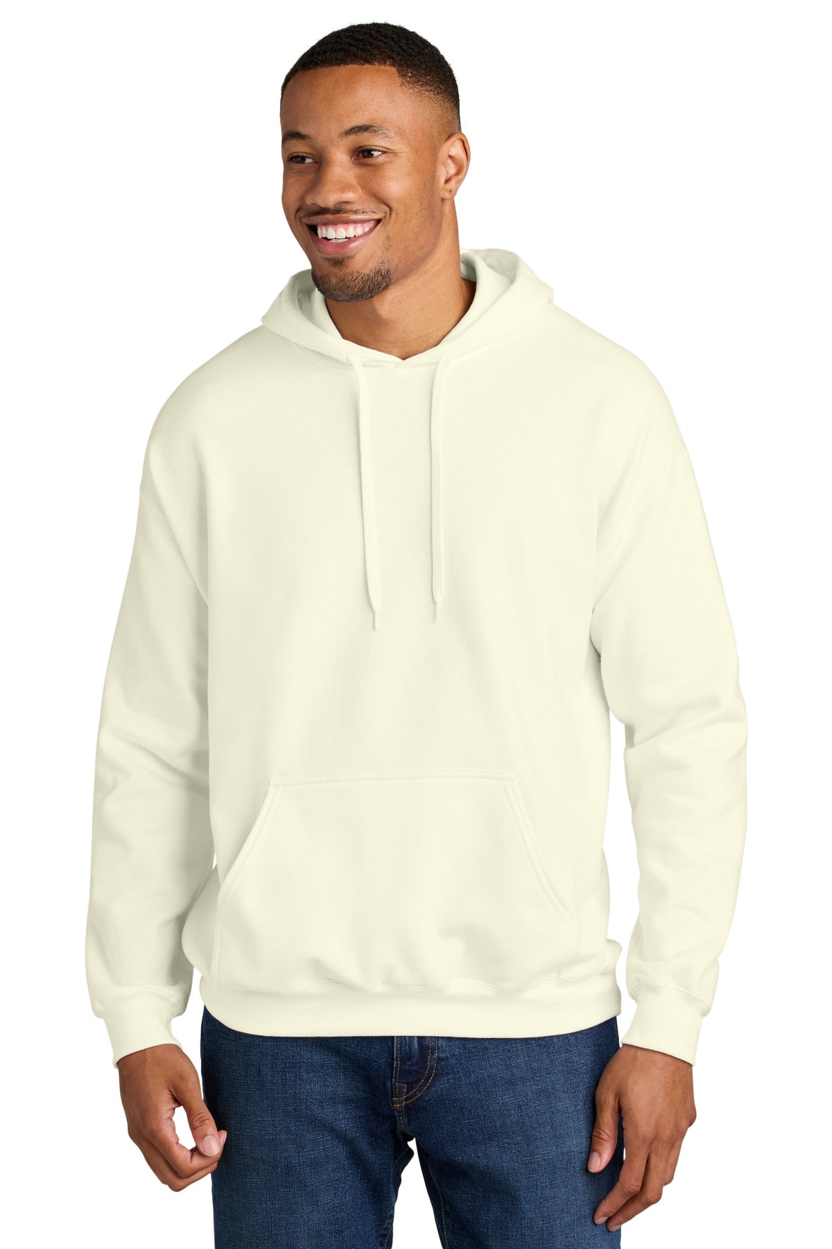 Custom logo Gildan® Softstyle® Midweight Pullover Hooded Sweatshirt SF500 in Off White