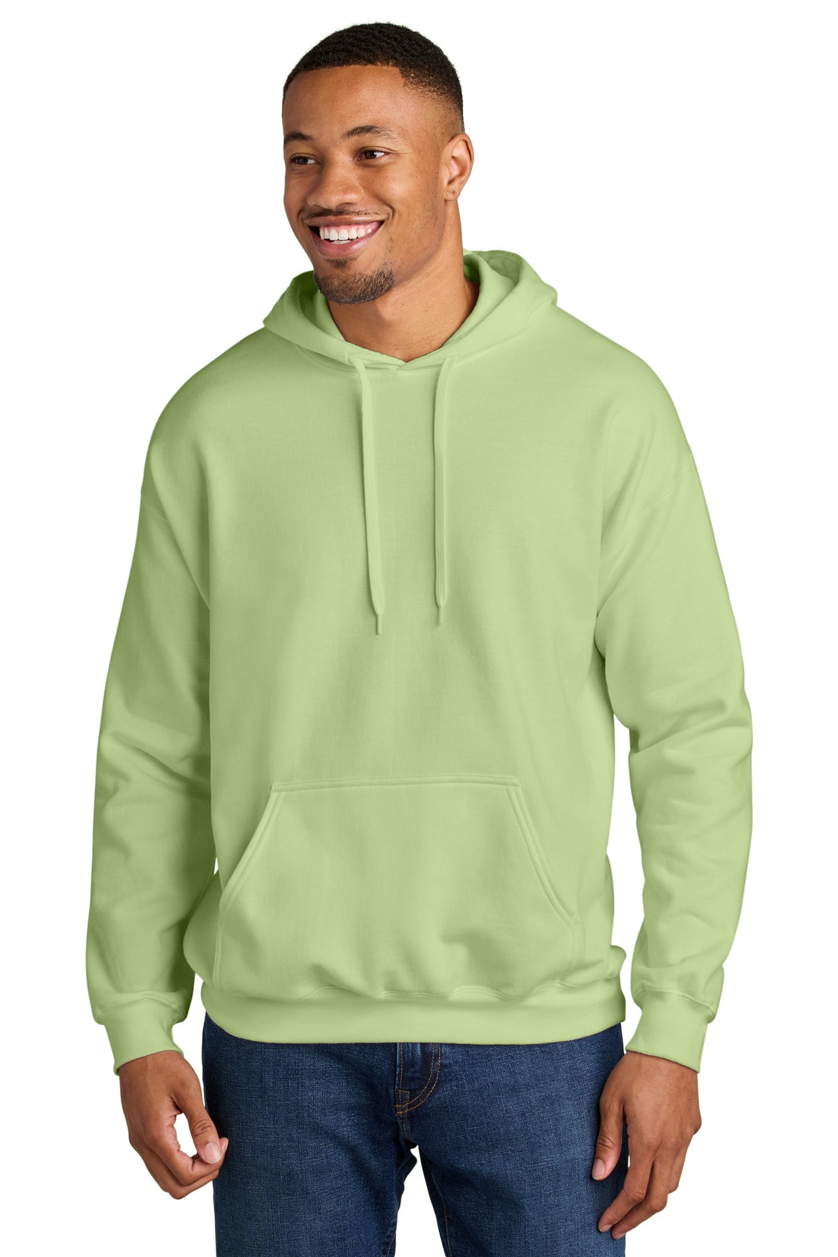 Custom logo Gildan® Softstyle® Midweight Pullover Hooded Sweatshirt SF500 in Pistachio
