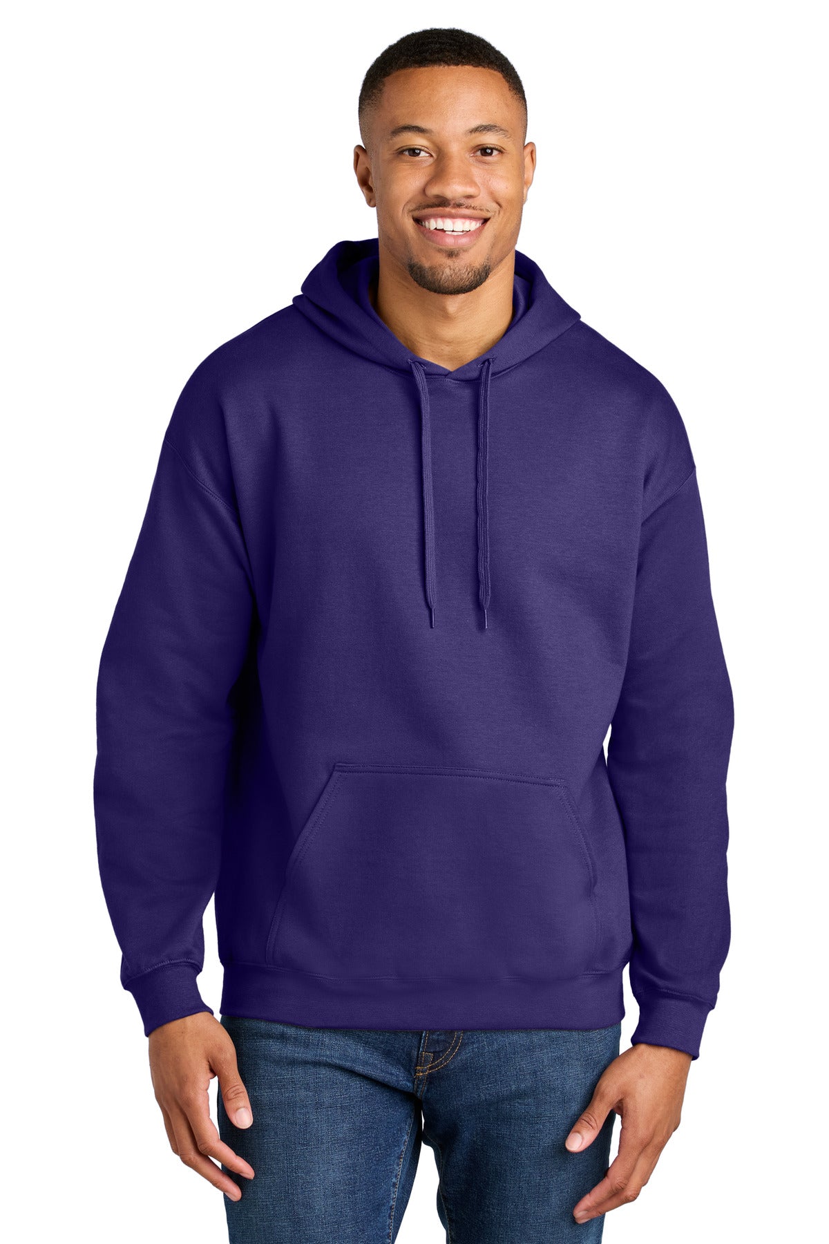 Custom logo Gildan® Softstyle® Midweight Pullover Hooded Sweatshirt SF500 in Purple