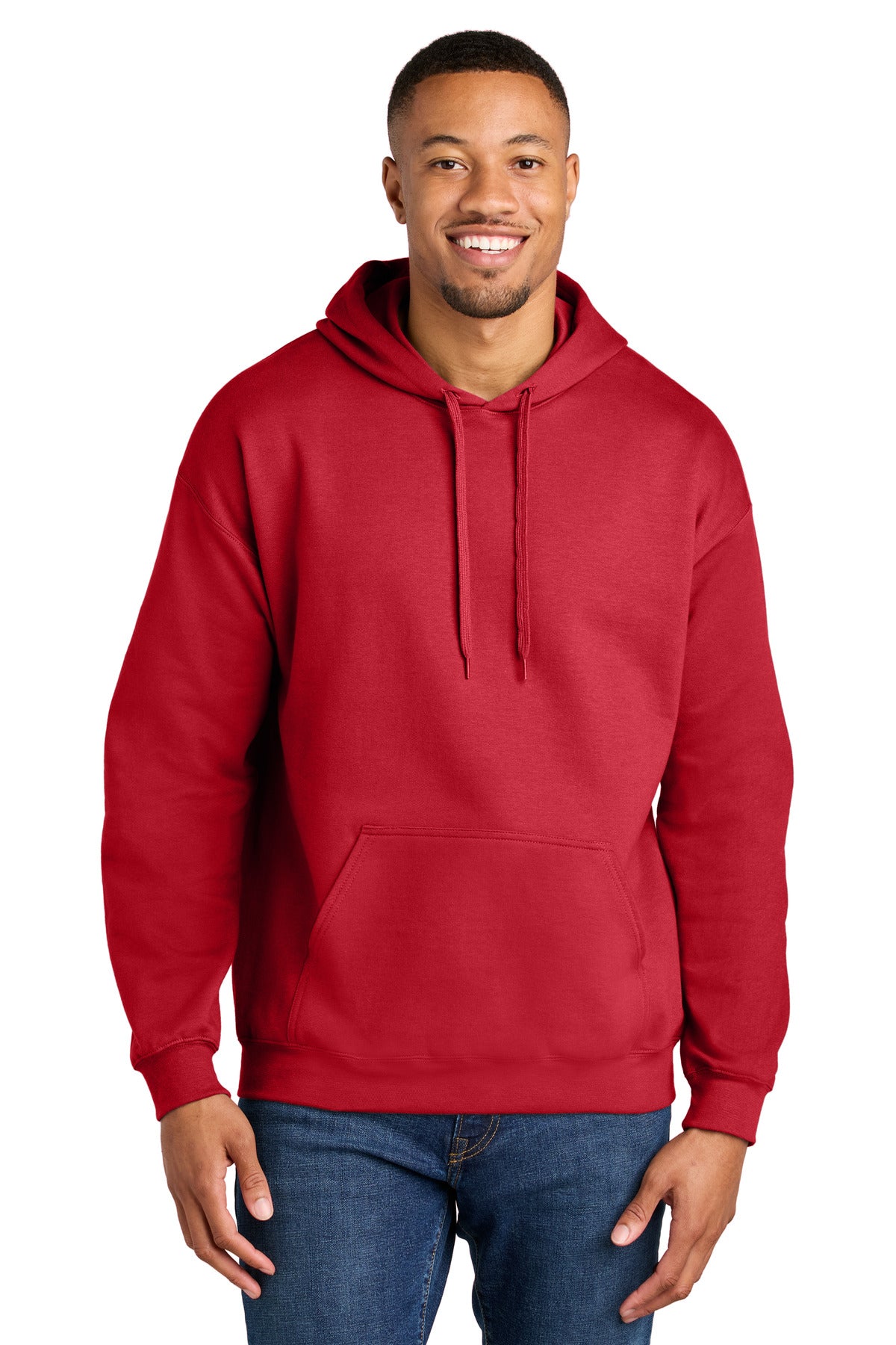 Custom logo Gildan® Softstyle® Midweight Pullover Hooded Sweatshirt SF500 in Red