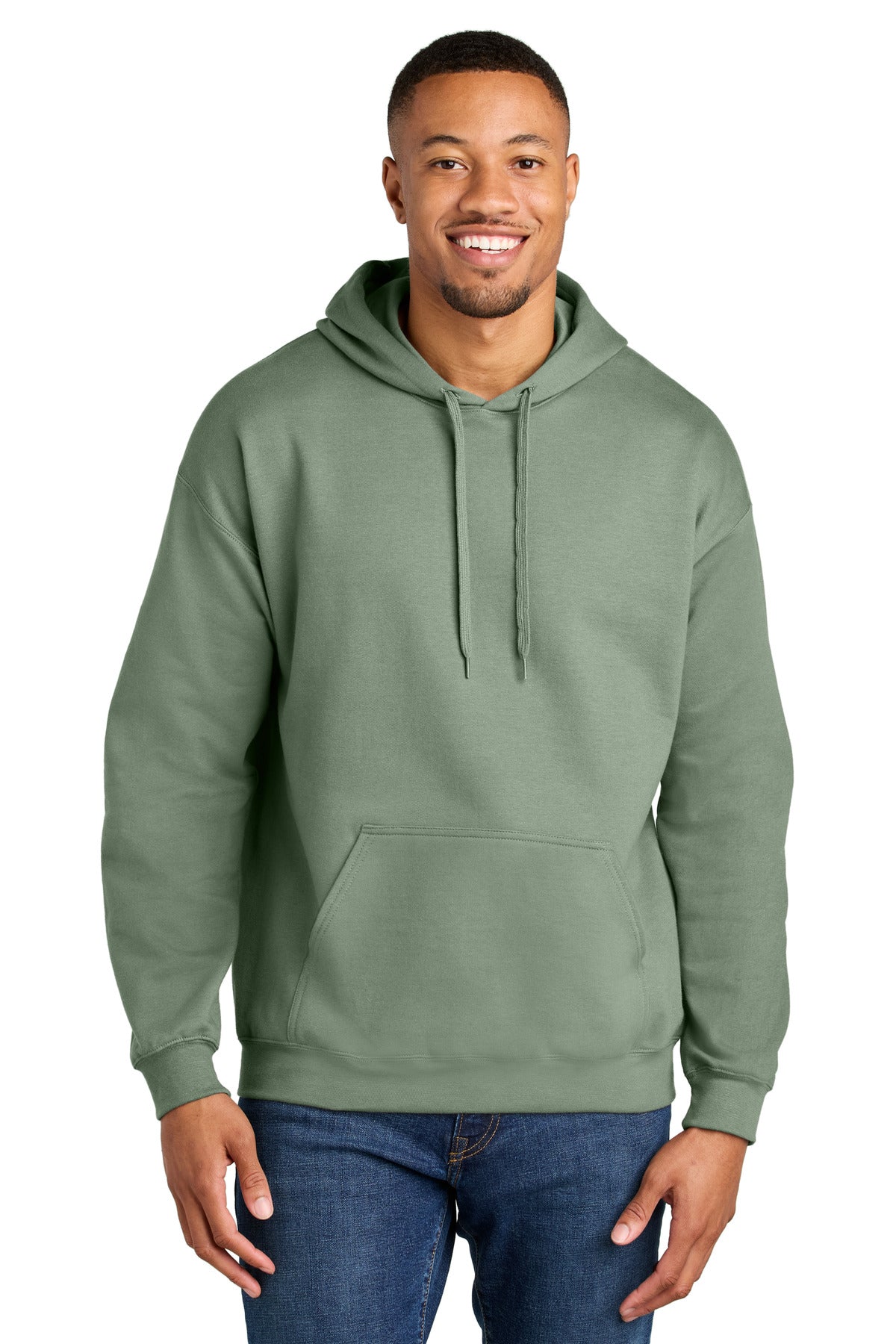 Custom logo Gildan® Softstyle® Midweight Pullover Hooded Sweatshirt SF500 in Sage