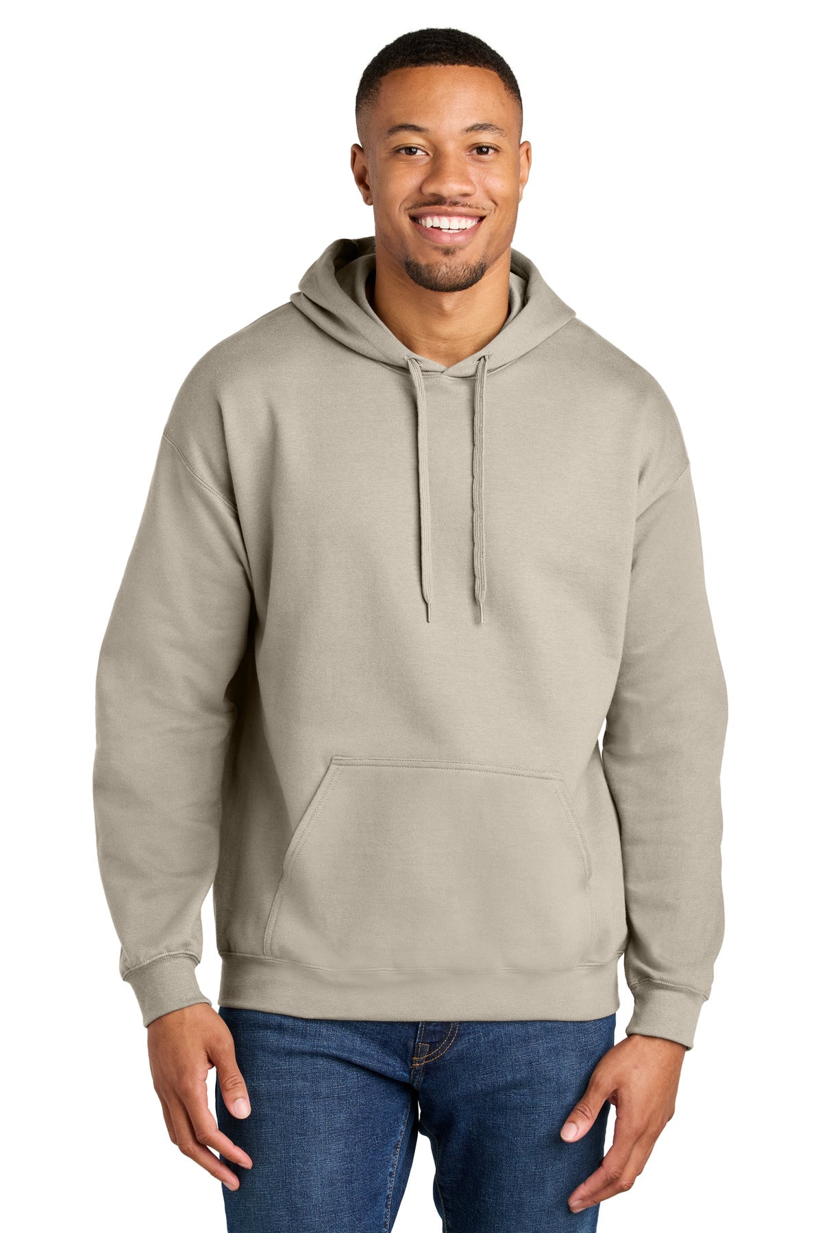 Custom logo Gildan® Softstyle® Midweight Pullover Hooded Sweatshirt SF500 in Sand