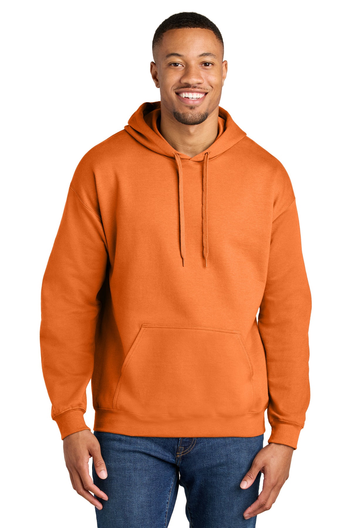 Custom logo Gildan® Softstyle® Midweight Pullover Hooded Sweatshirt SF500 in Tangerine