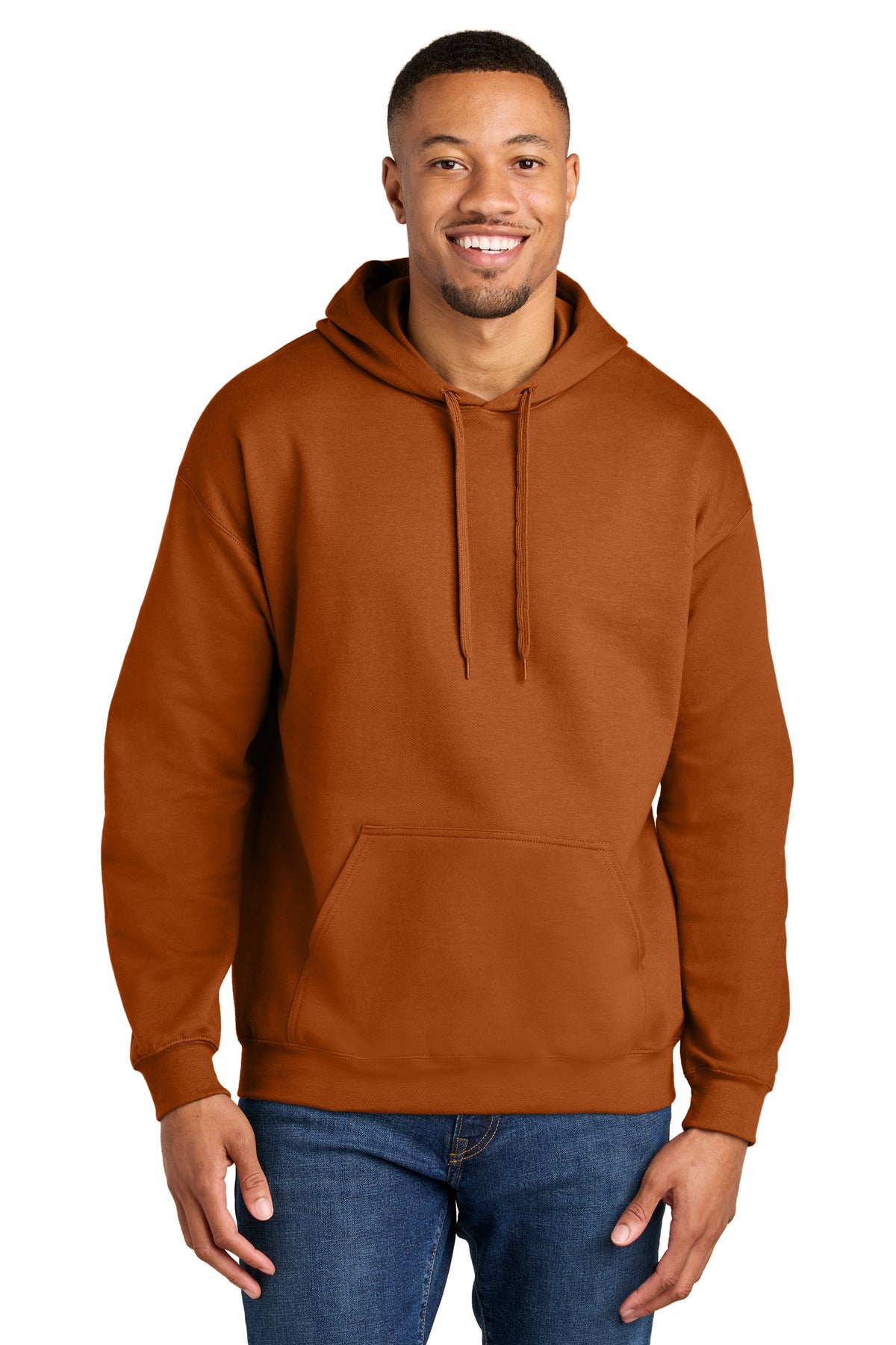 Custom logo Gildan® Softstyle® Midweight Pullover Hooded Sweatshirt SF500 in T. Orange