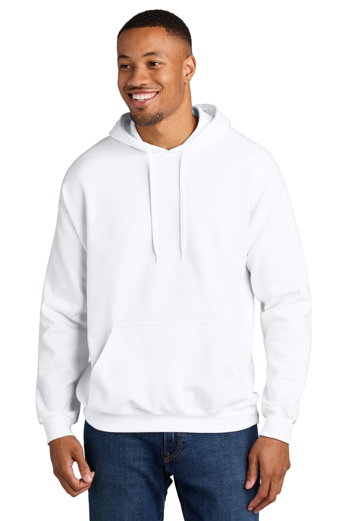 Custom logo Gildan® Softstyle® Midweight Pullover Hooded Sweatshirt SF500 in White