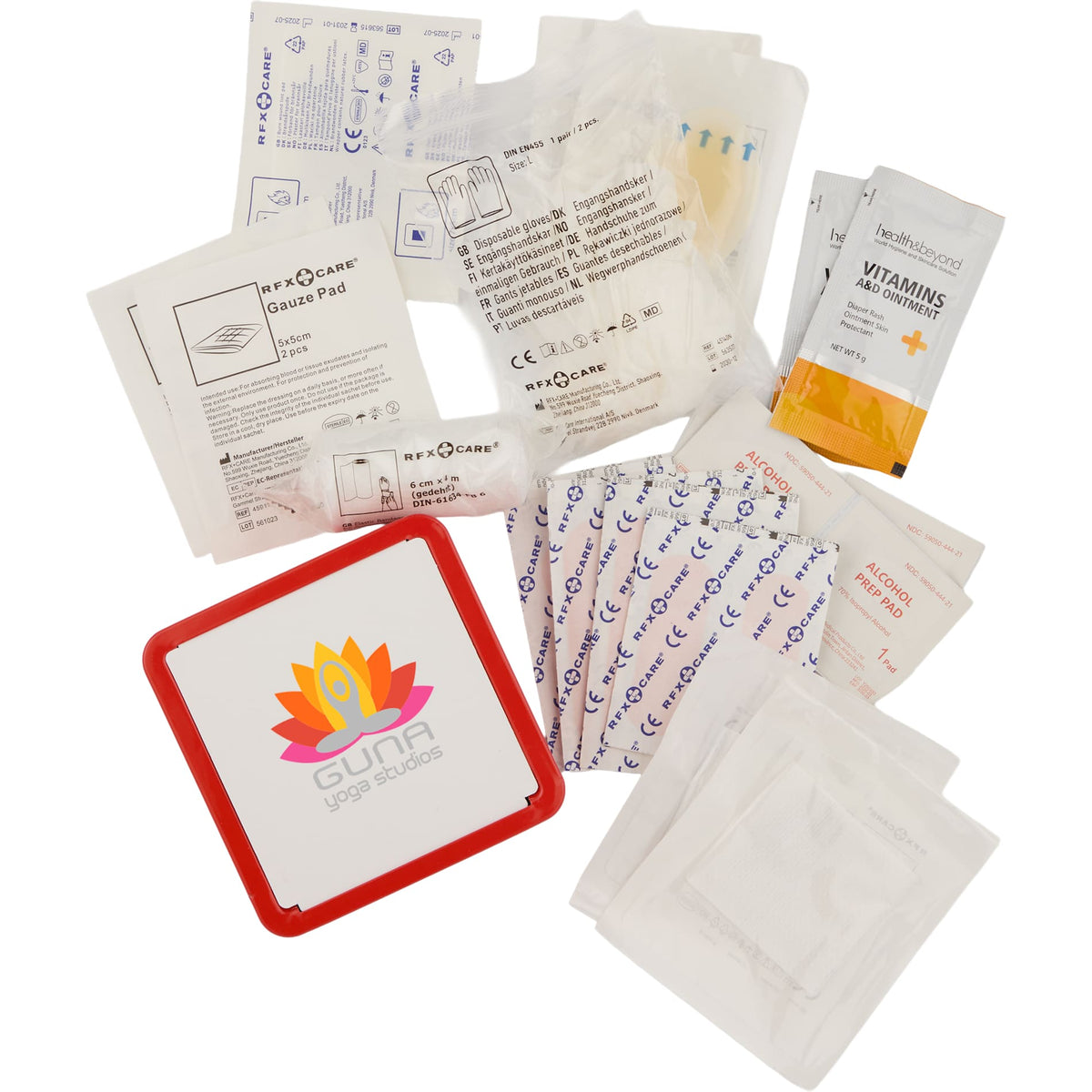 Custom logo 30-Piece First Aid Kit with Tin Case