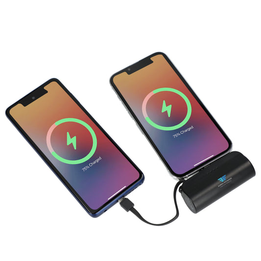 Custom logo Hue 5000 mAh Power Bank with Multi Tips
