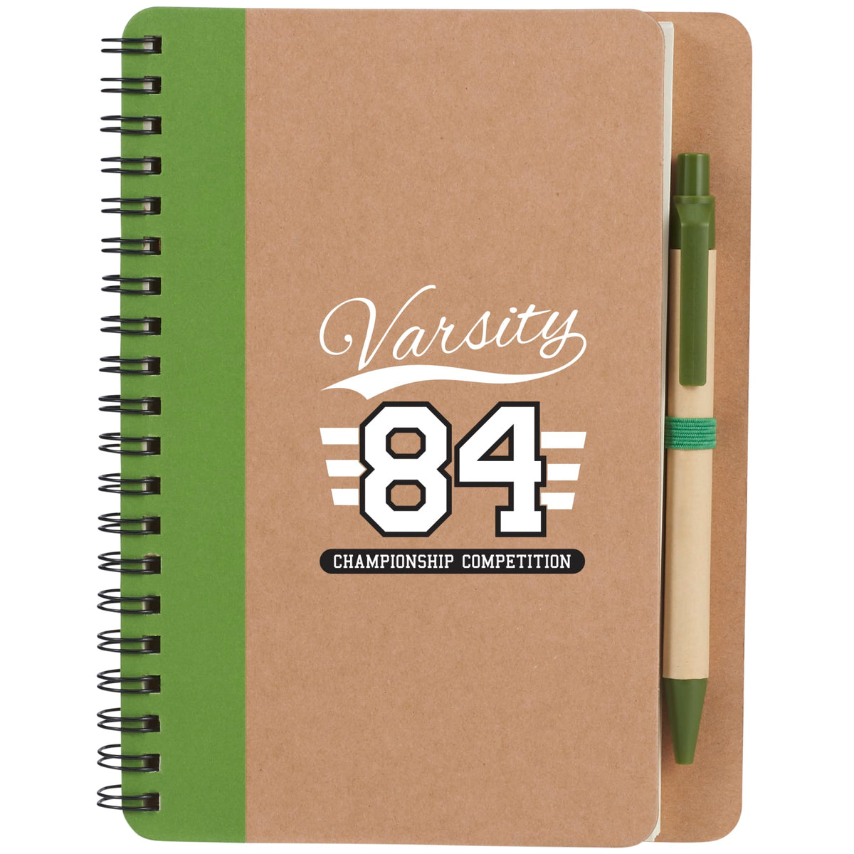 Custom logo FSC® Mix 5" x 7" Eco Spiral Notebook with Pen