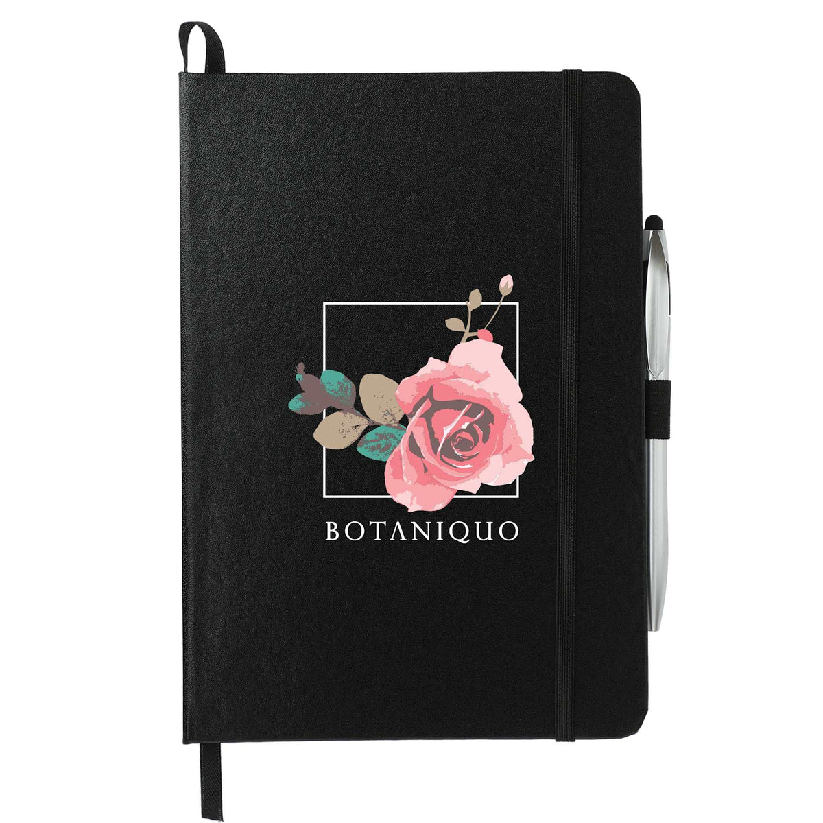Custom logo FSC® Mix 6" x 8.5" Crown Journal with Pen-Stylus