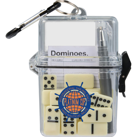 Custom logo On-The-Go Dominoes Set